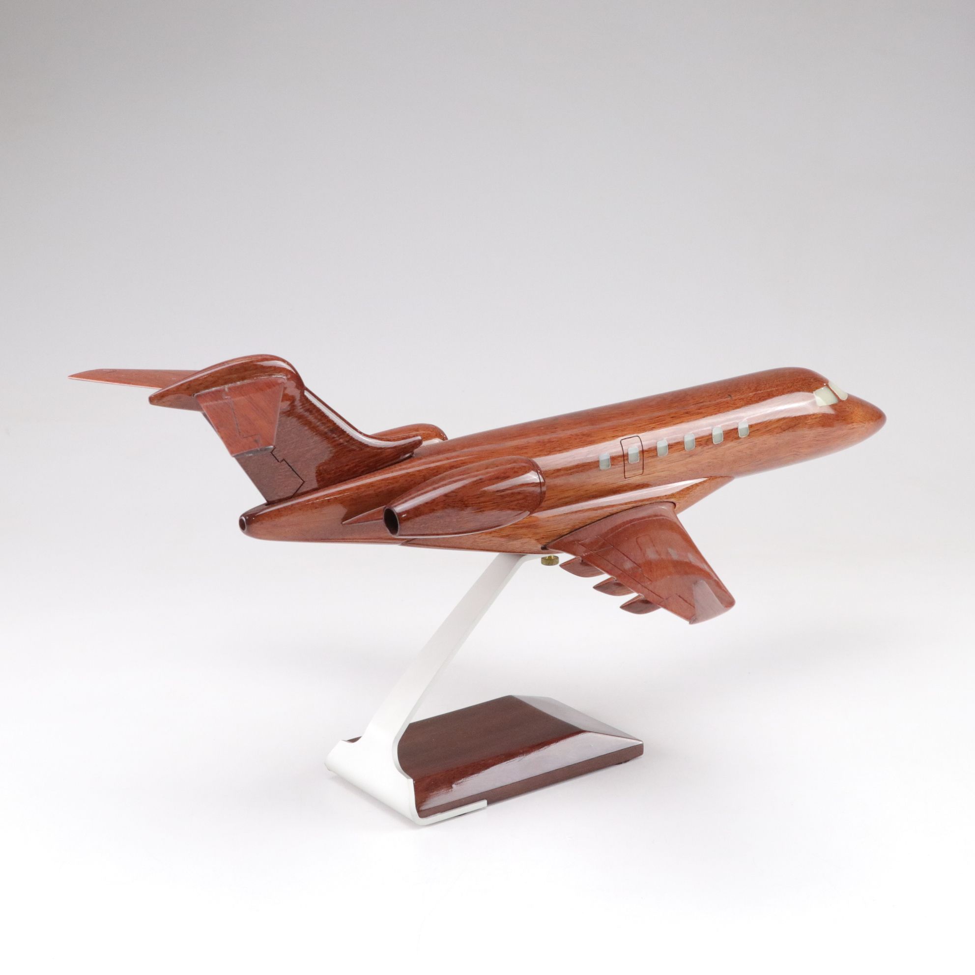 P-51 Mustang Glamorous Glen III & Bombardier Challenger 604 Wooden Plane Models