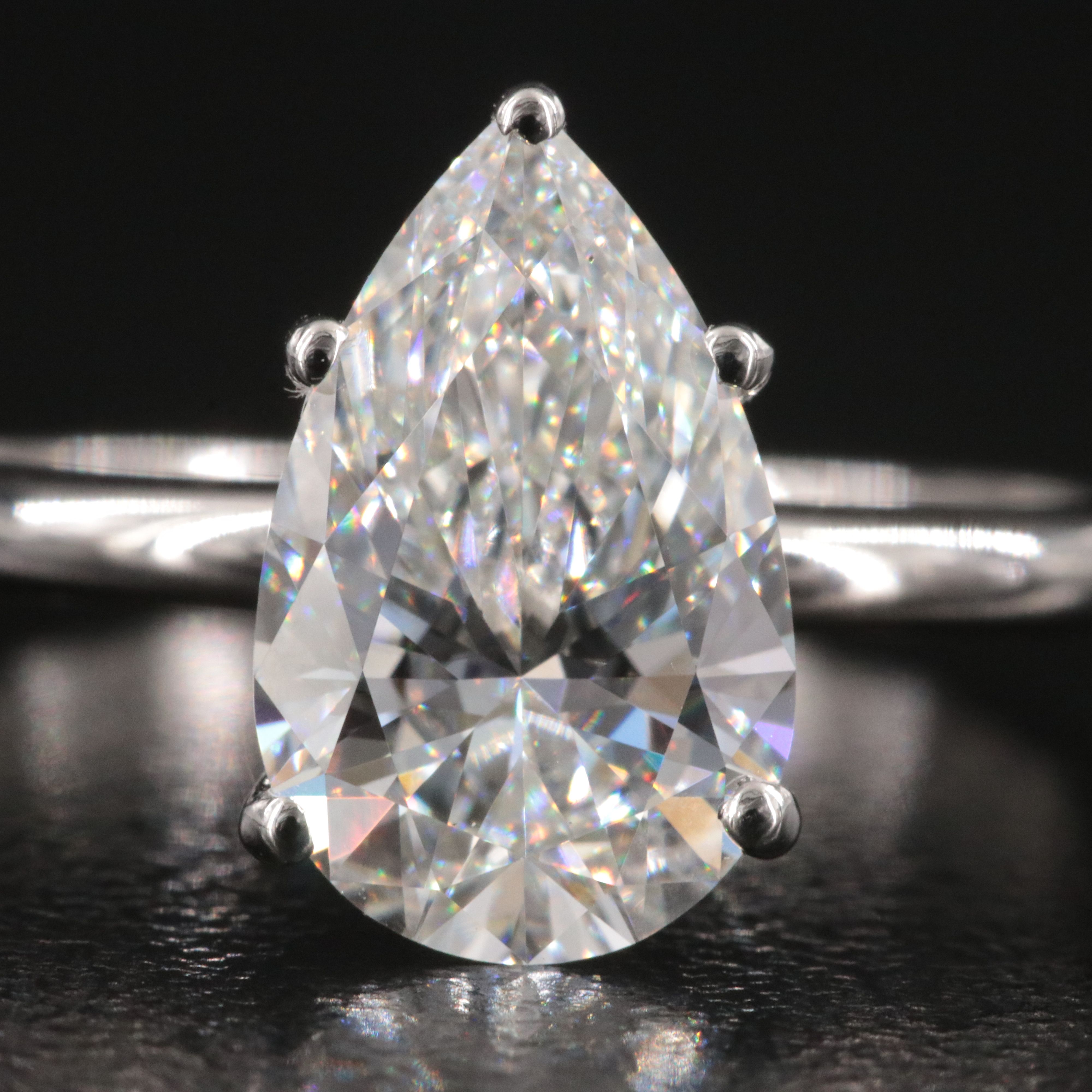 Platinum 2.13 CT Lab Grown Diamond Solitaire Ring