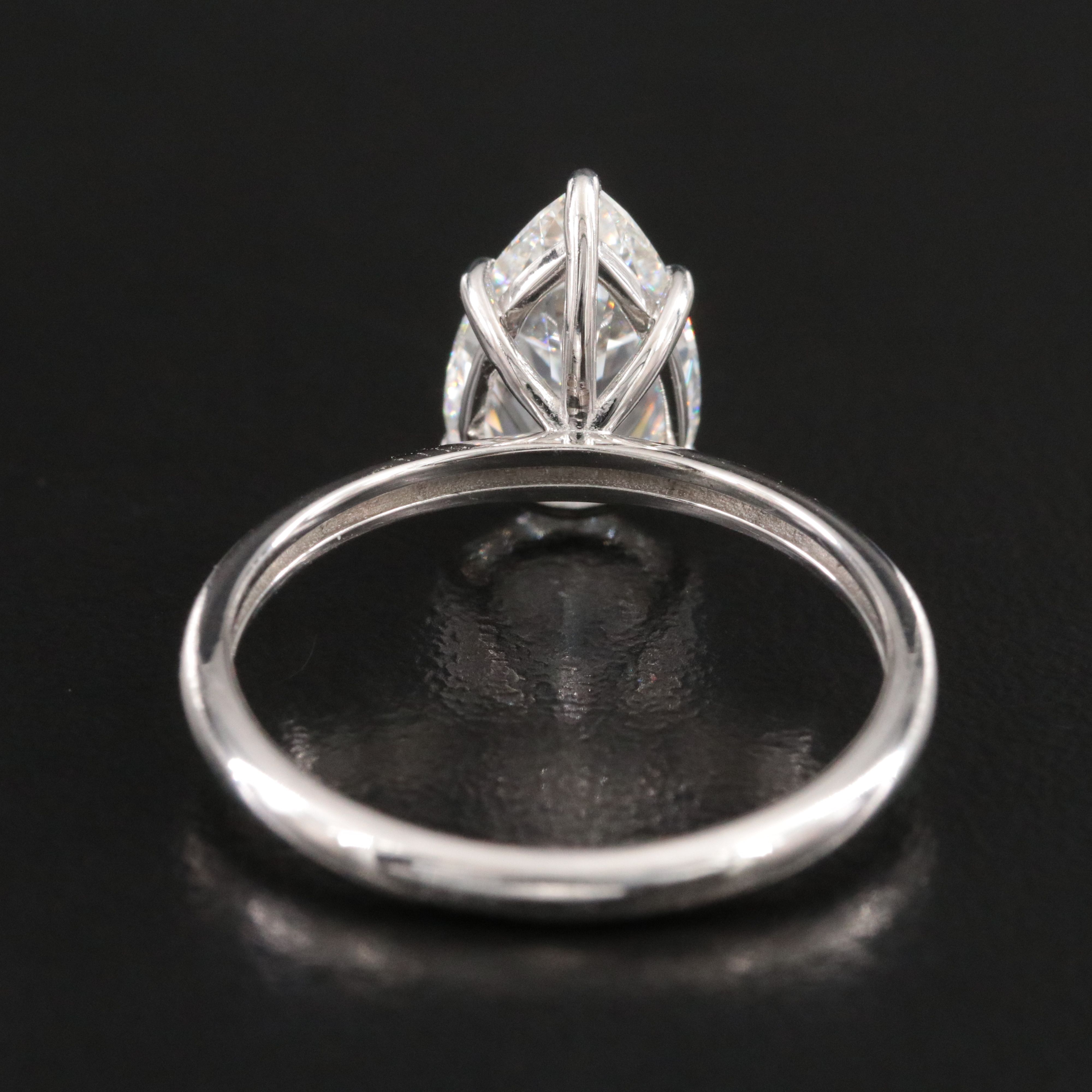 Platinum 2.13 CT Lab Grown Diamond Solitaire Ring
