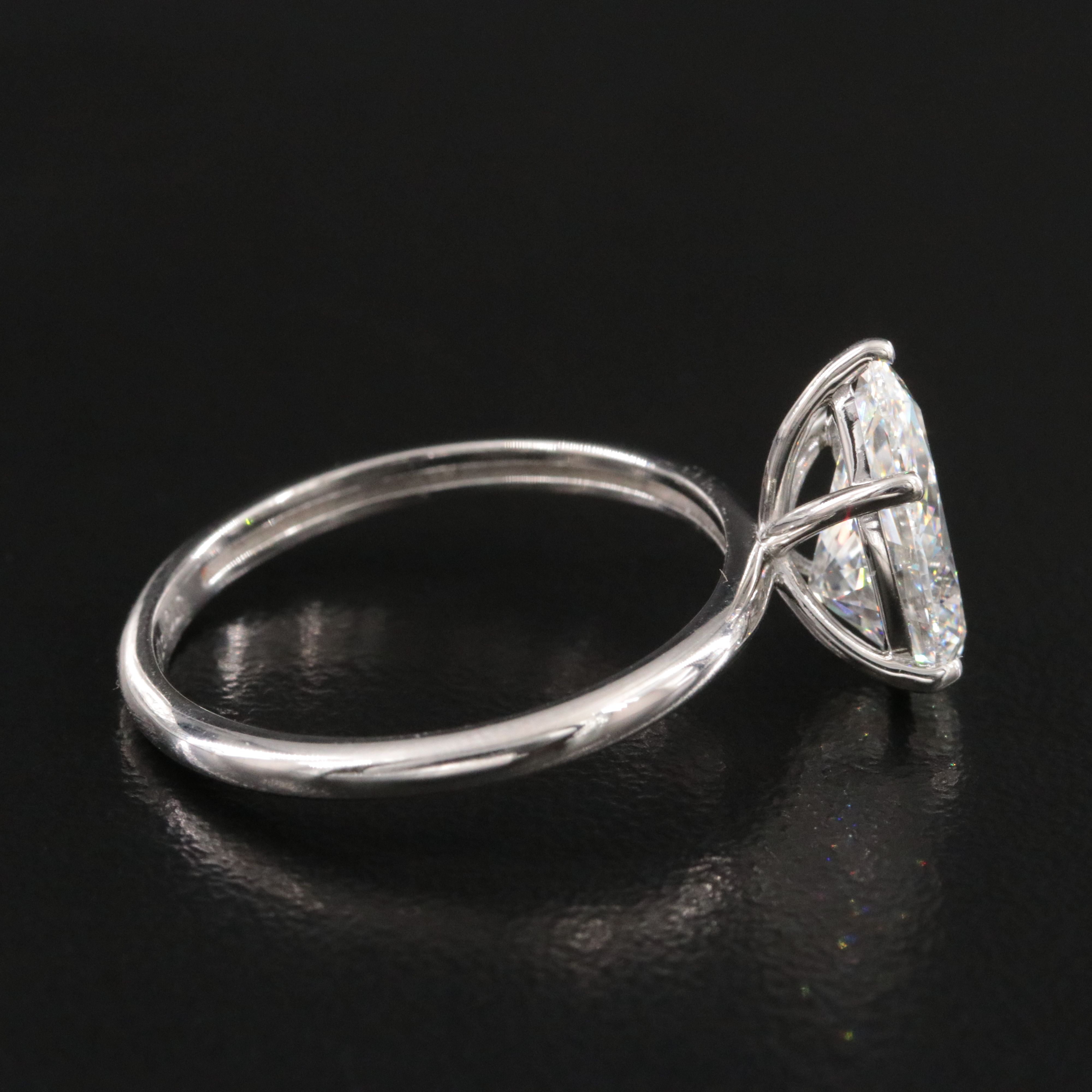 Platinum 2.13 CT Lab Grown Diamond Solitaire Ring