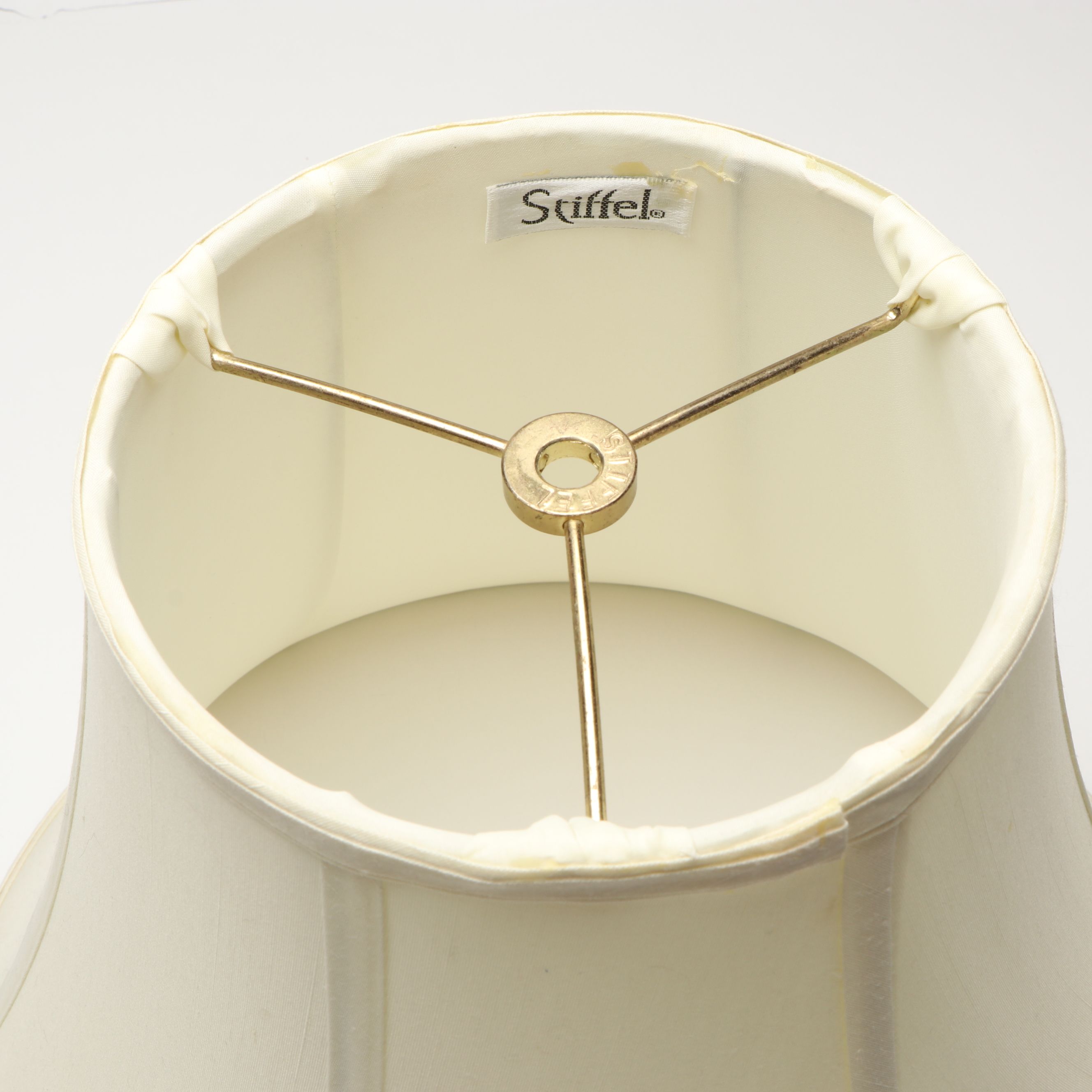 Pair of Stiffel Candlestick Form Brushed Brass Table Lamps