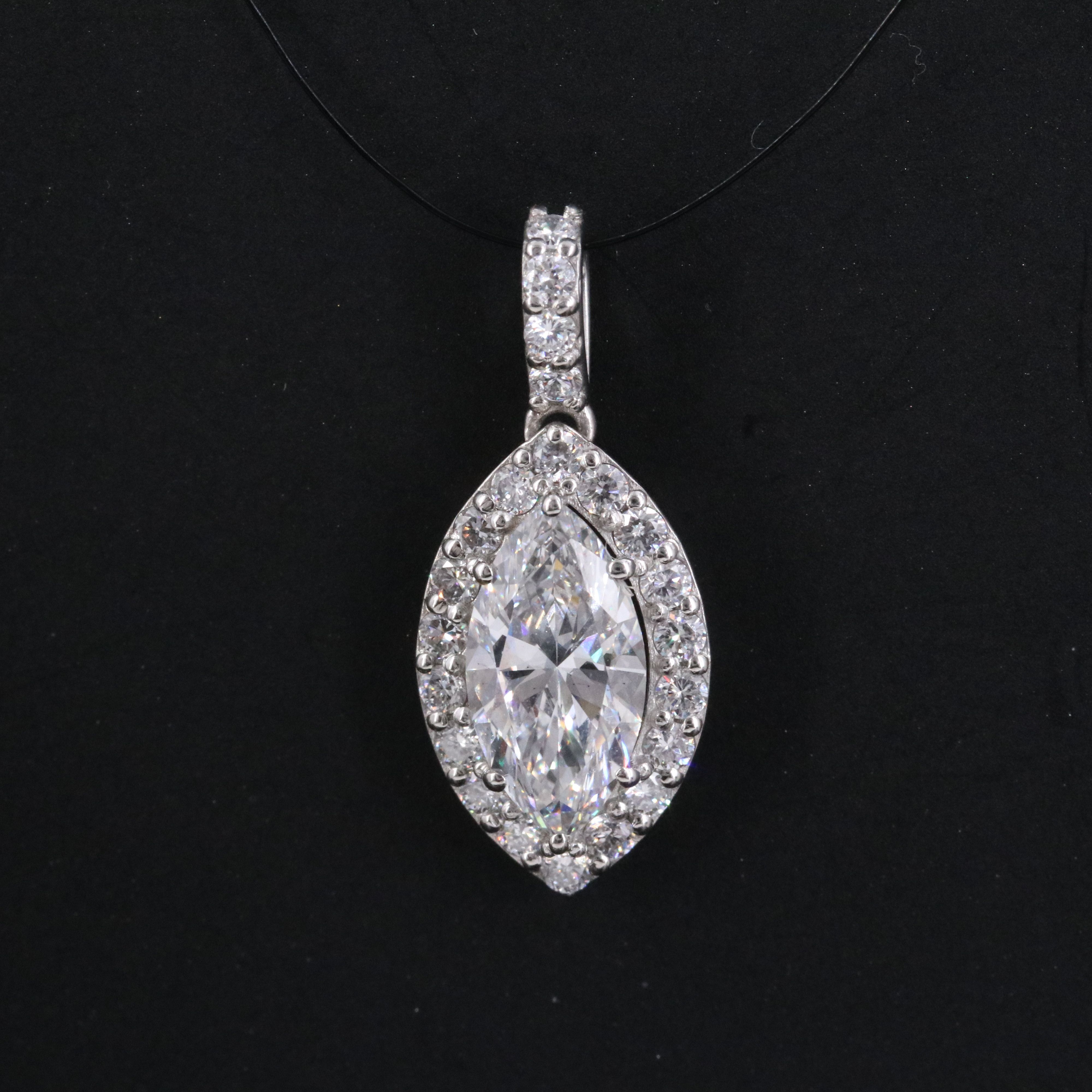 Platinum 1.94 CTW Lab Grown Diamond Halo Pendant
