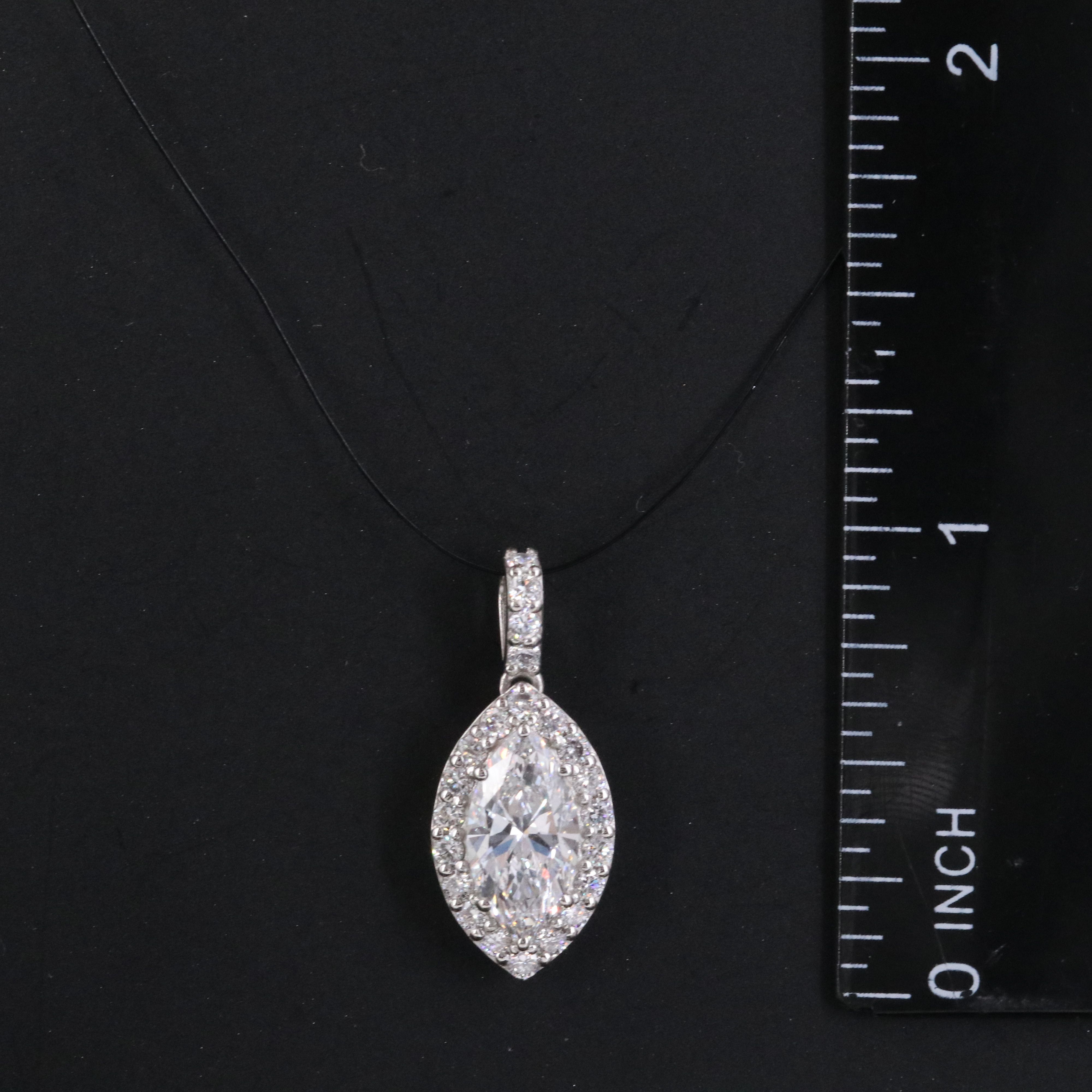 Platinum 1.94 CTW Lab Grown Diamond Halo Pendant