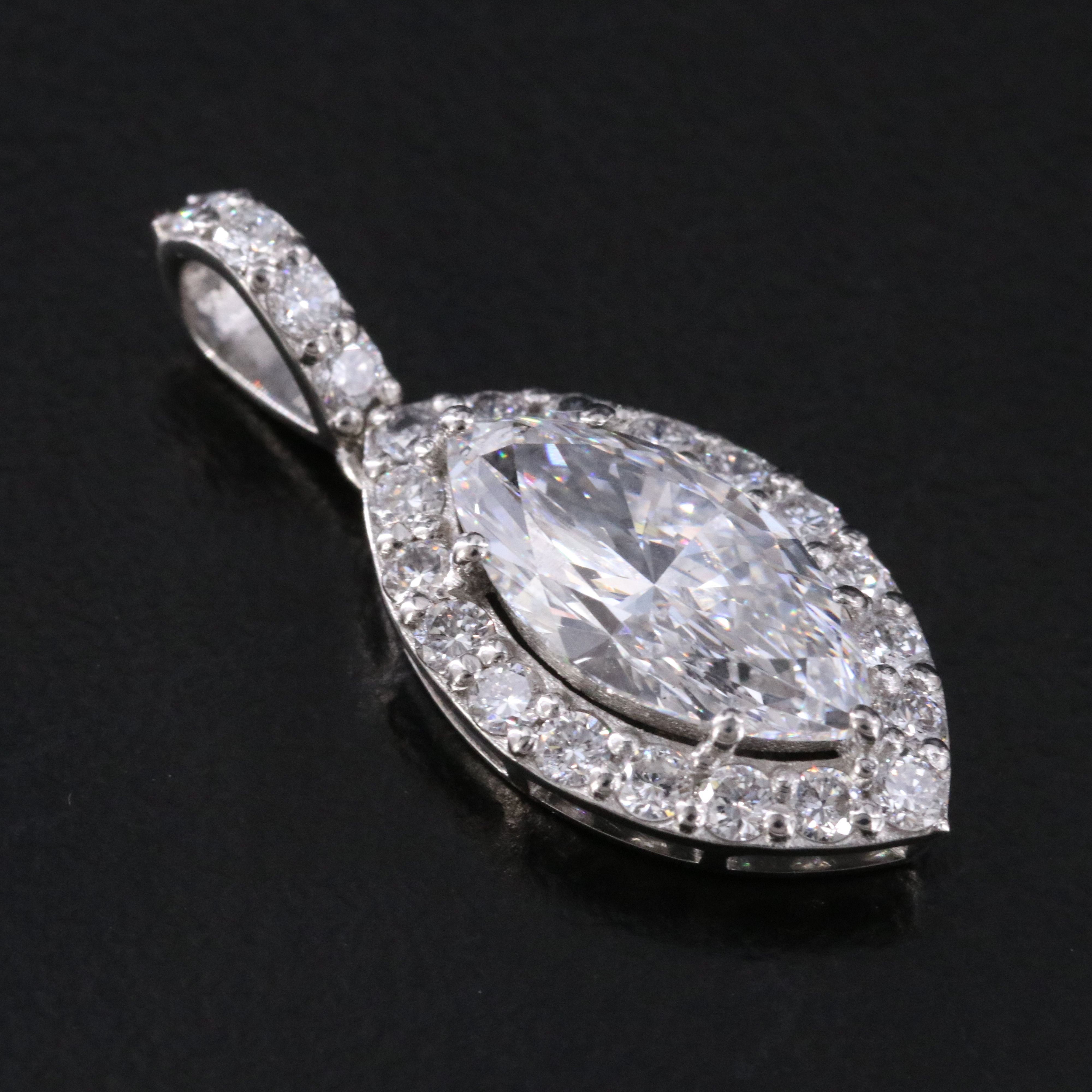 Platinum 1.94 CTW Lab Grown Diamond Halo Pendant