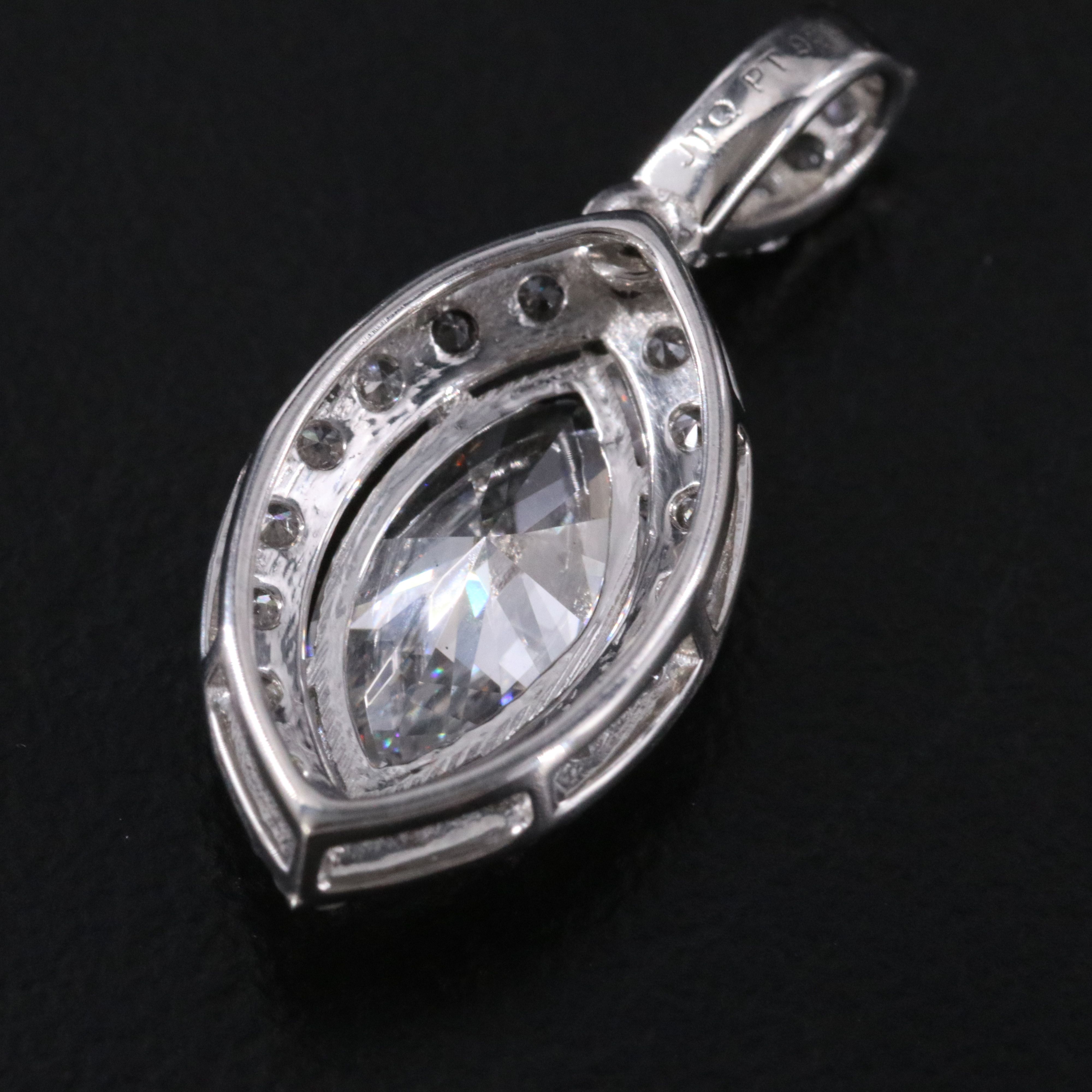 Platinum 1.94 CTW Lab Grown Diamond Halo Pendant
