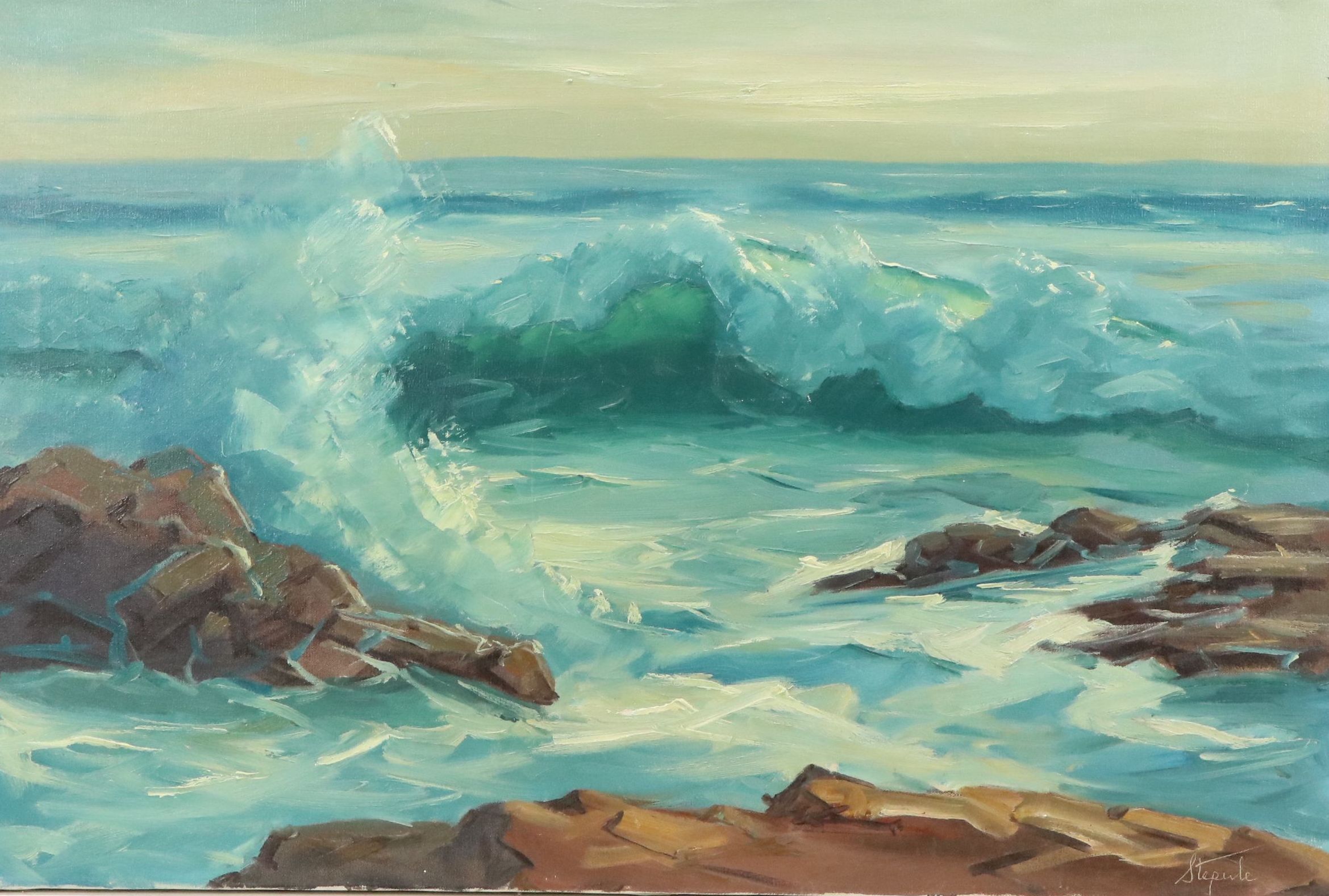 Charles Stepule Seascape Oil Painting