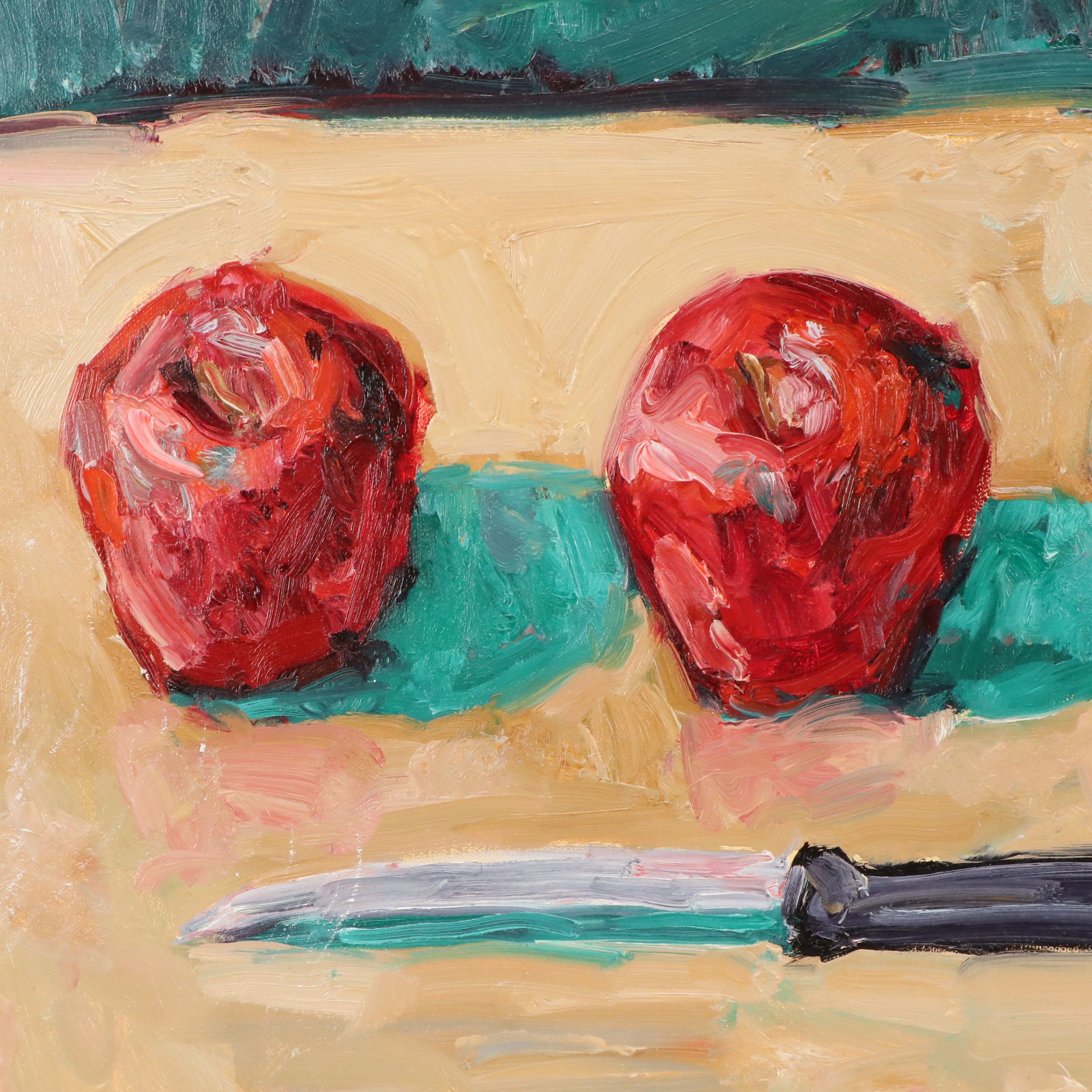 Ken Voss Still Life Acrylic Painting of Apples, 2007