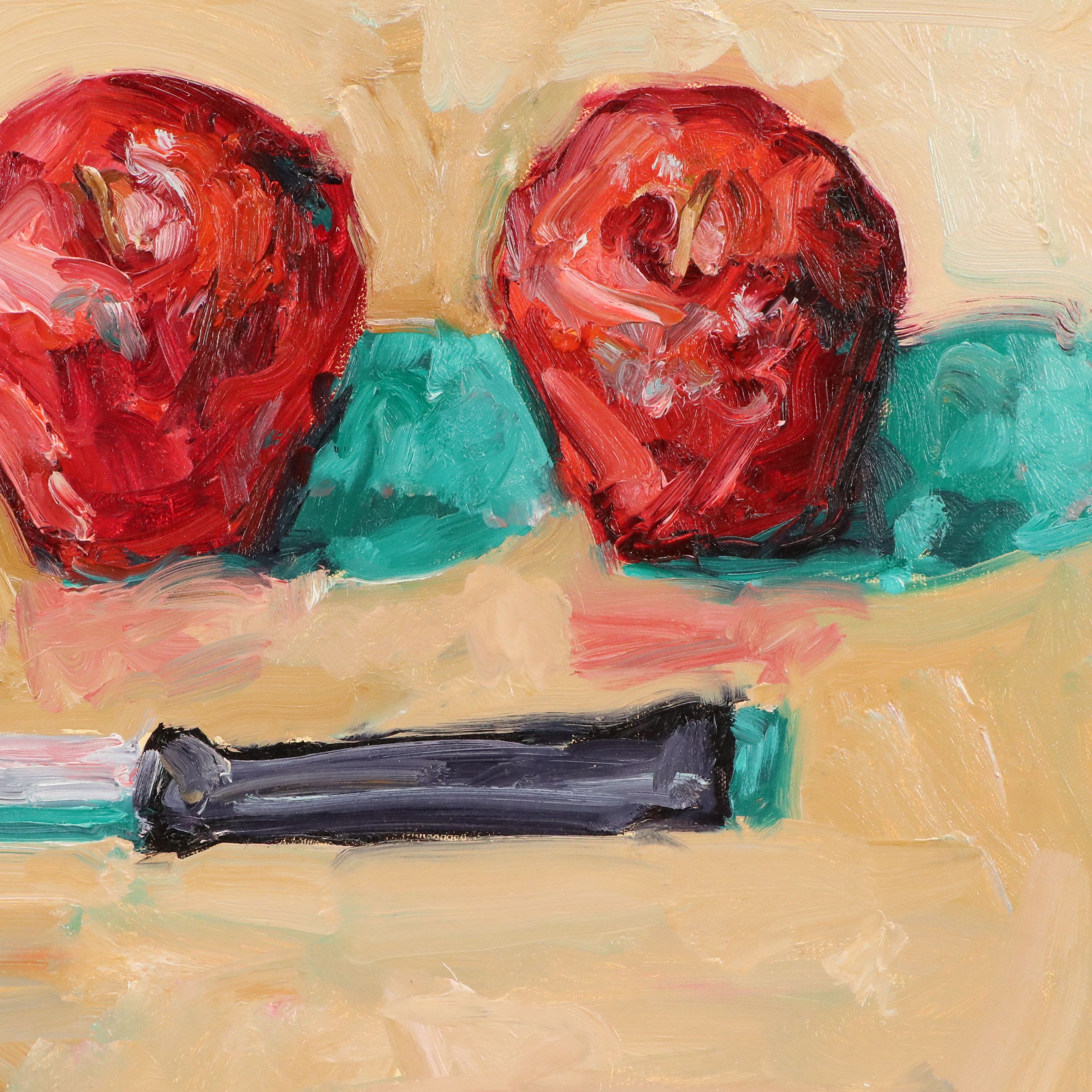 Ken Voss Still Life Acrylic Painting of Apples, 2007
