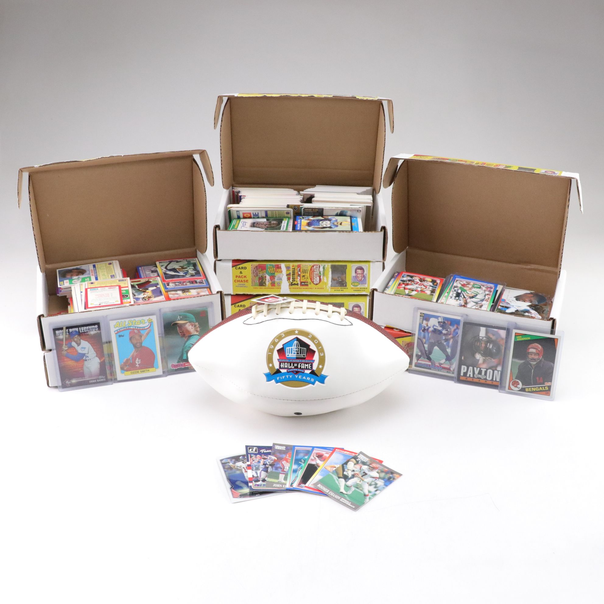 Wilson Hall of Fame 50th Anniversary Football and Card Collection