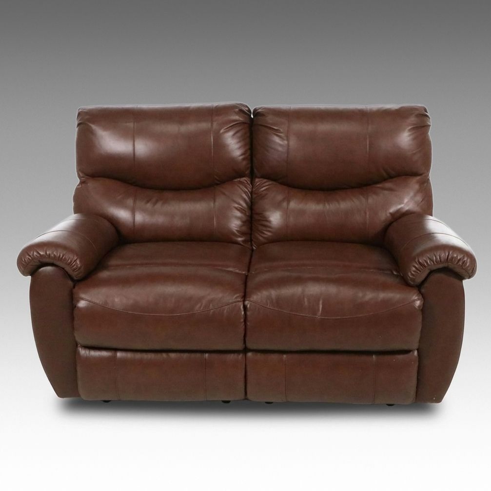 Contemporary Dual-Reclining Leather Loveseat, 21st Century