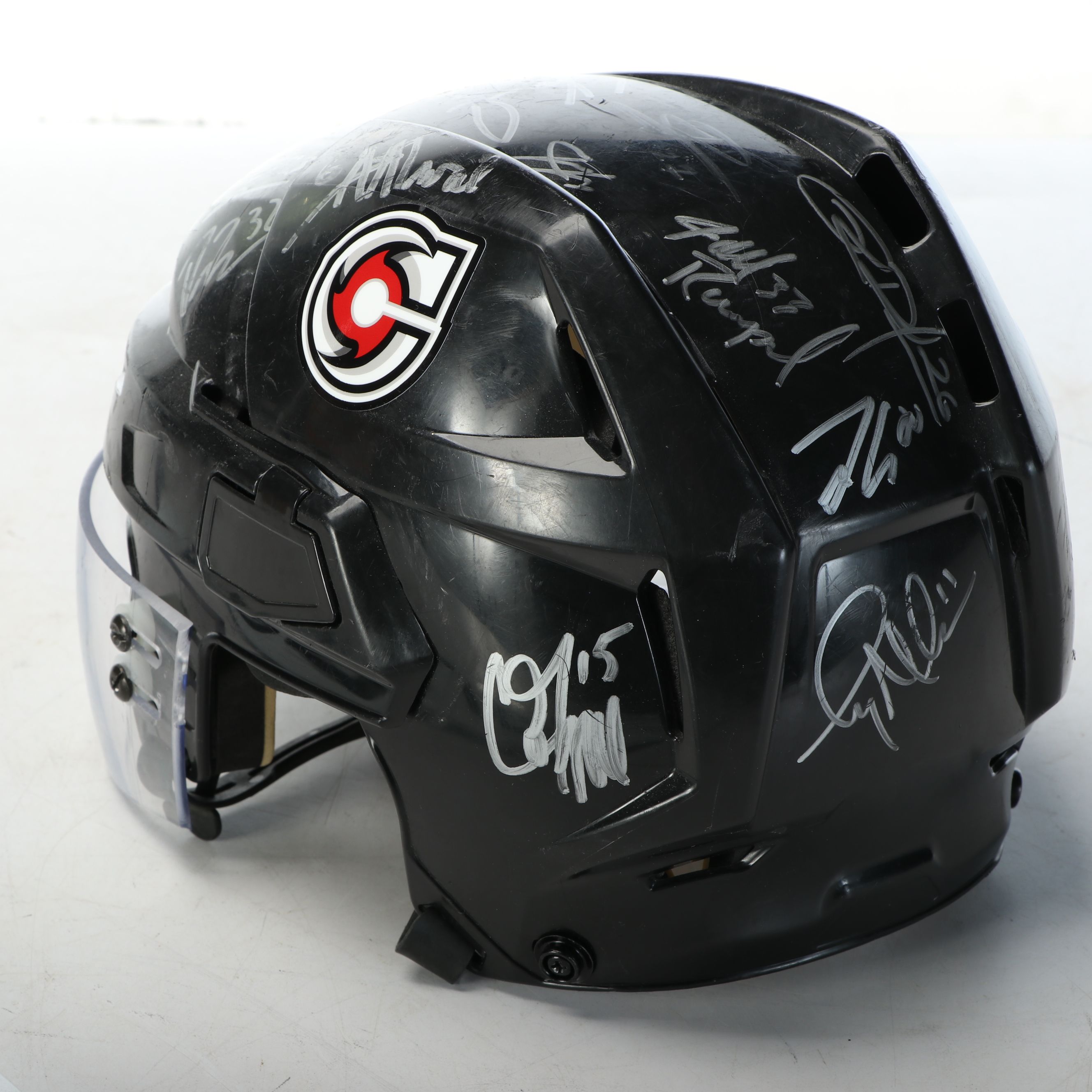 Team-Signed Cincinnati Cyclones Hockey Stick and Helmet, ECHL
