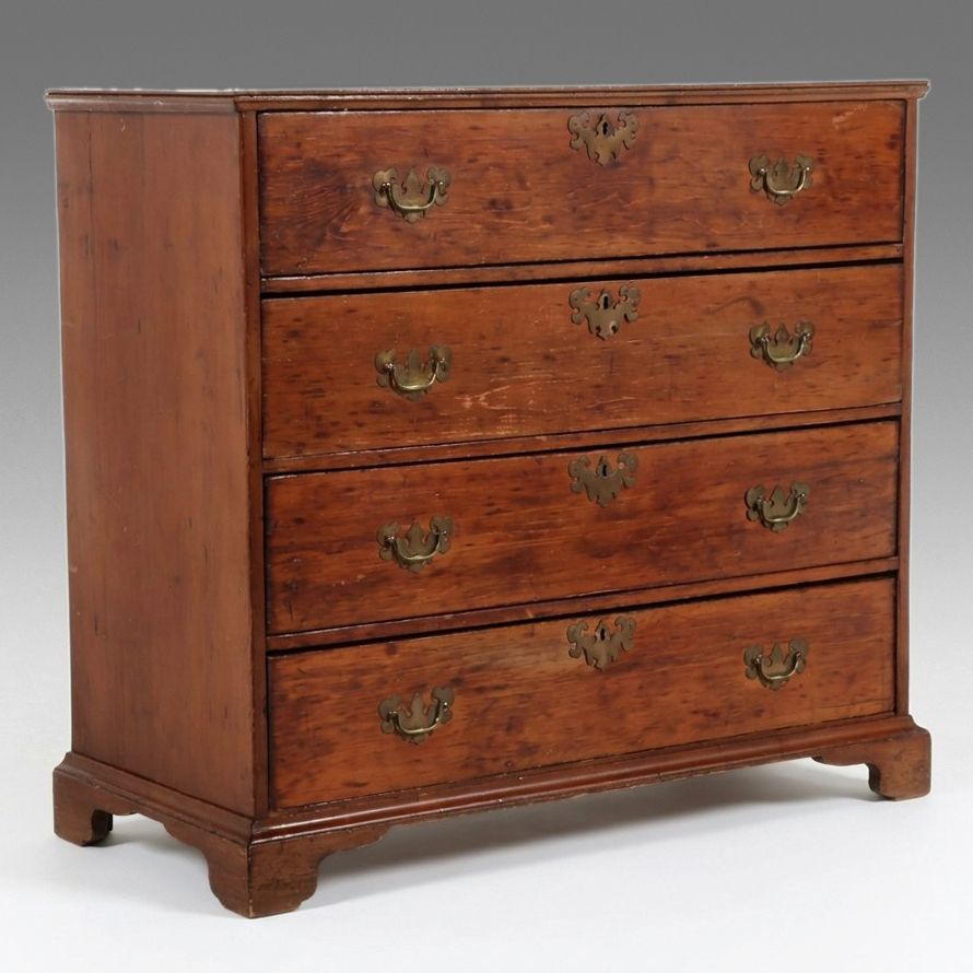 American Chippendale Graduated Four-Drawer Chest, Late 18th/ Early 19th Century