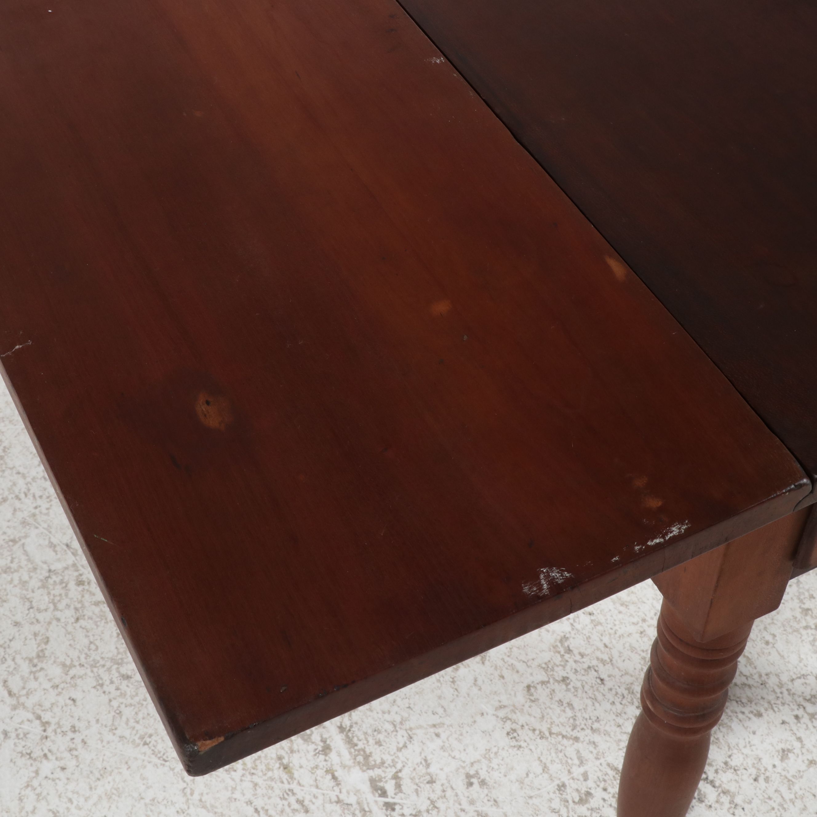 American Country Sheraton Cherry Drop-Leaf Work Table, 19th Century