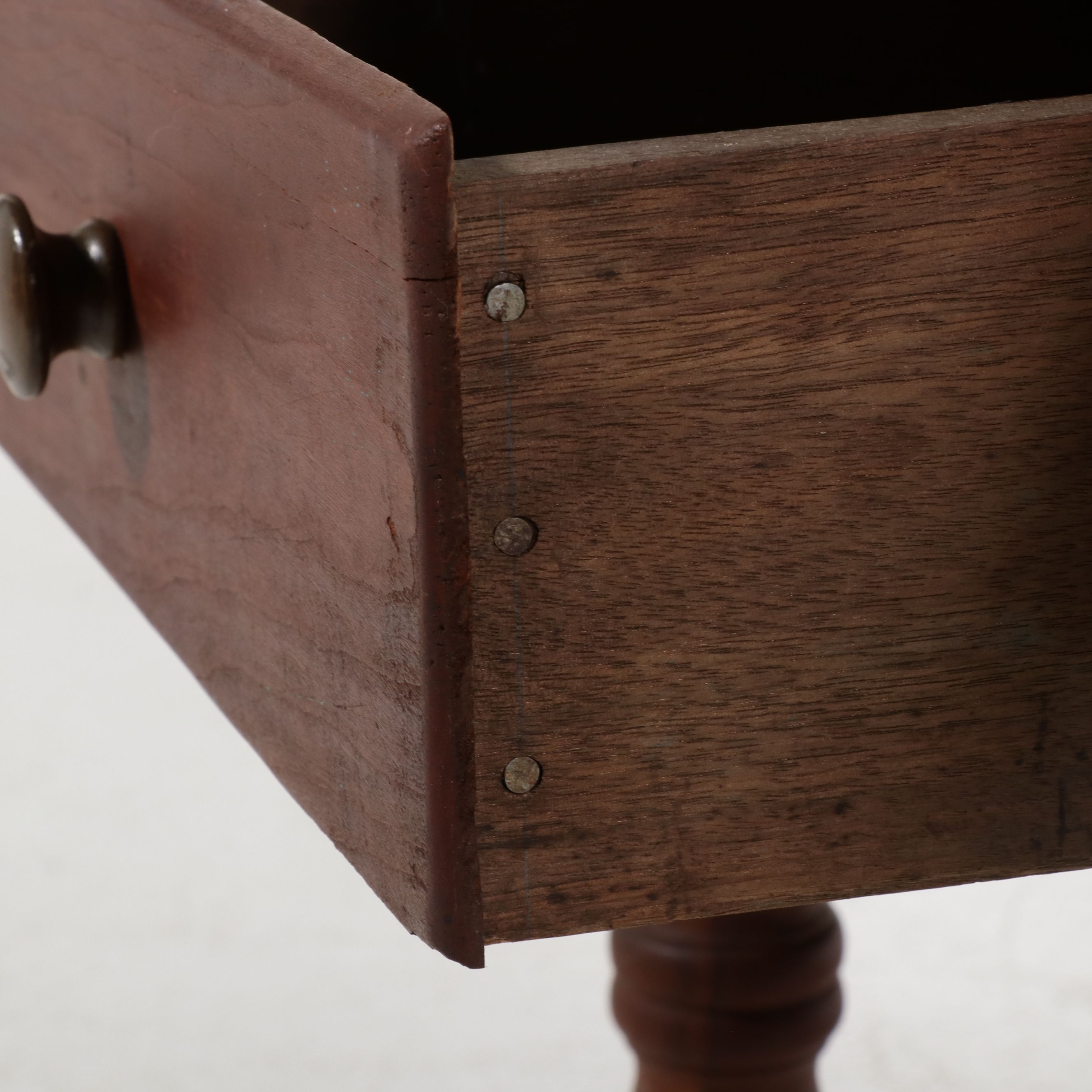 American Country Sheraton Cherry Drop-Leaf Work Table, 19th Century