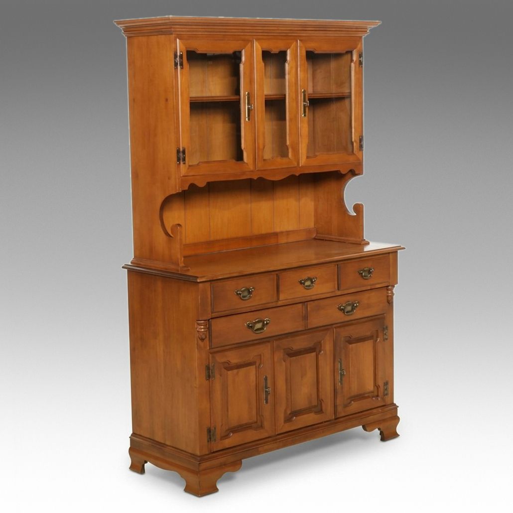 Tell City "Young Republic" Maple Step Back Cupboard, Mid to Late 20th Century