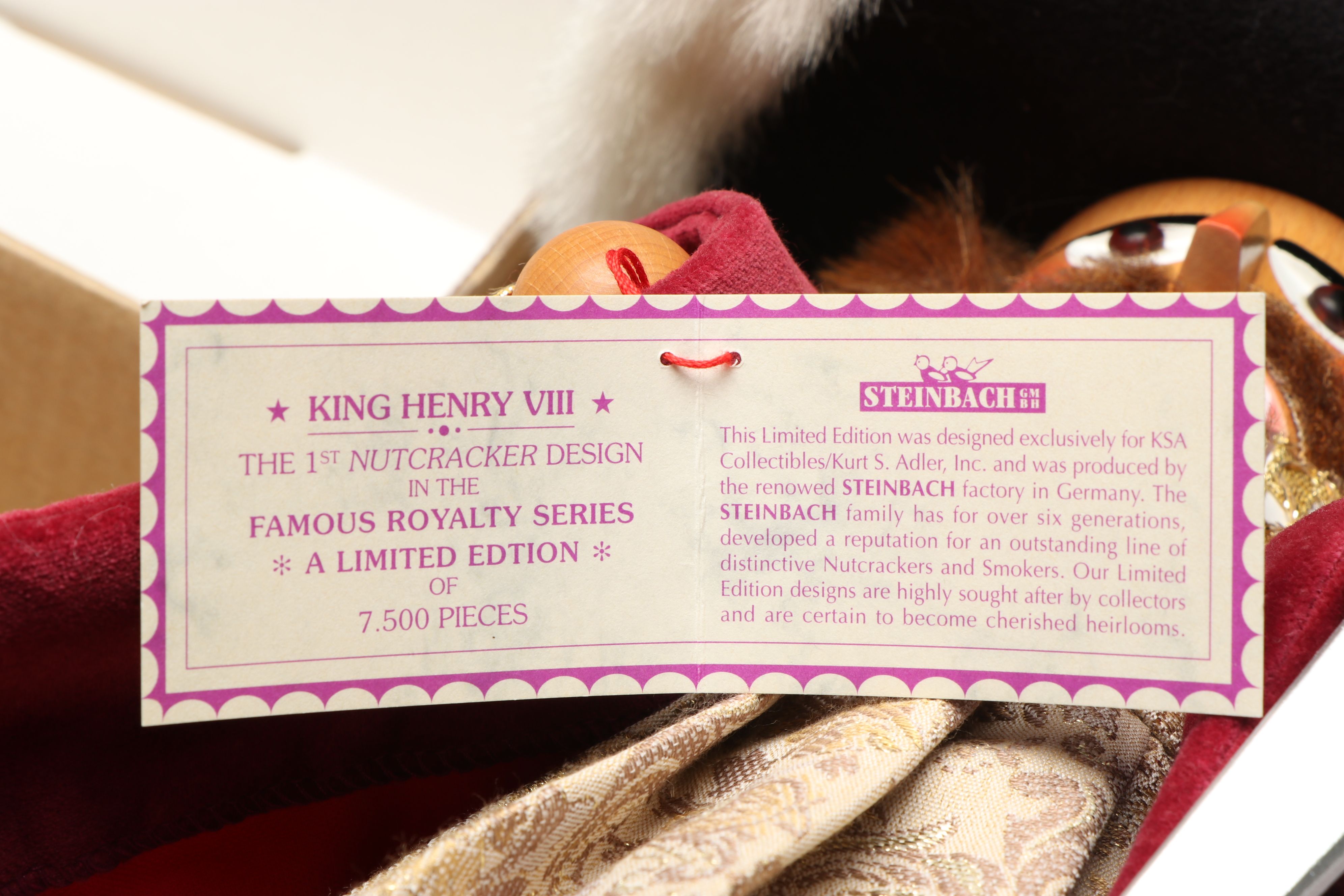 Limited Edition Steinbach "King Henry VIII" Handmade German Nutcracker