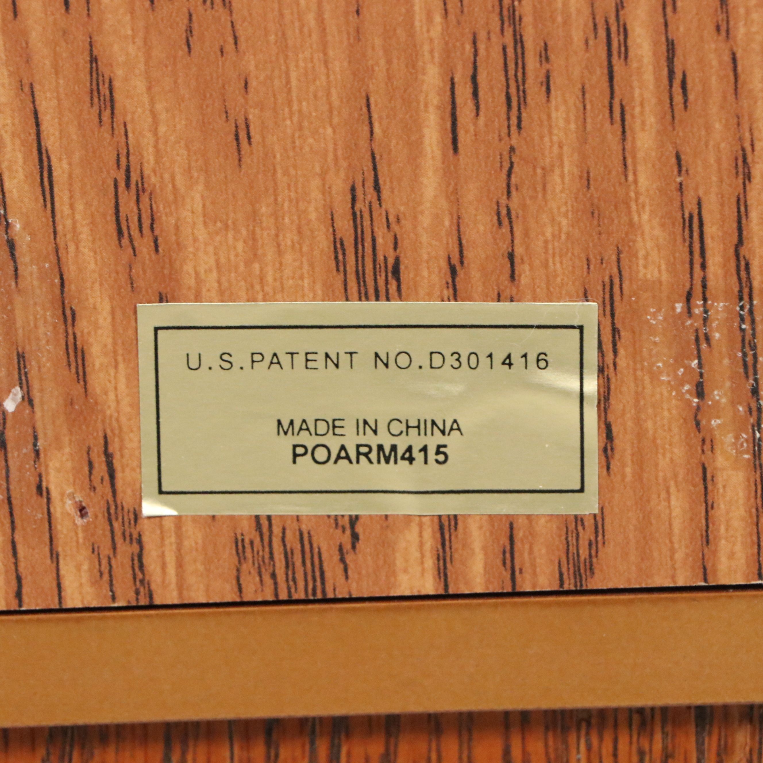 Queen Anne Style Oak Veneer Standing Jewelry Armoire, Late 20th Century