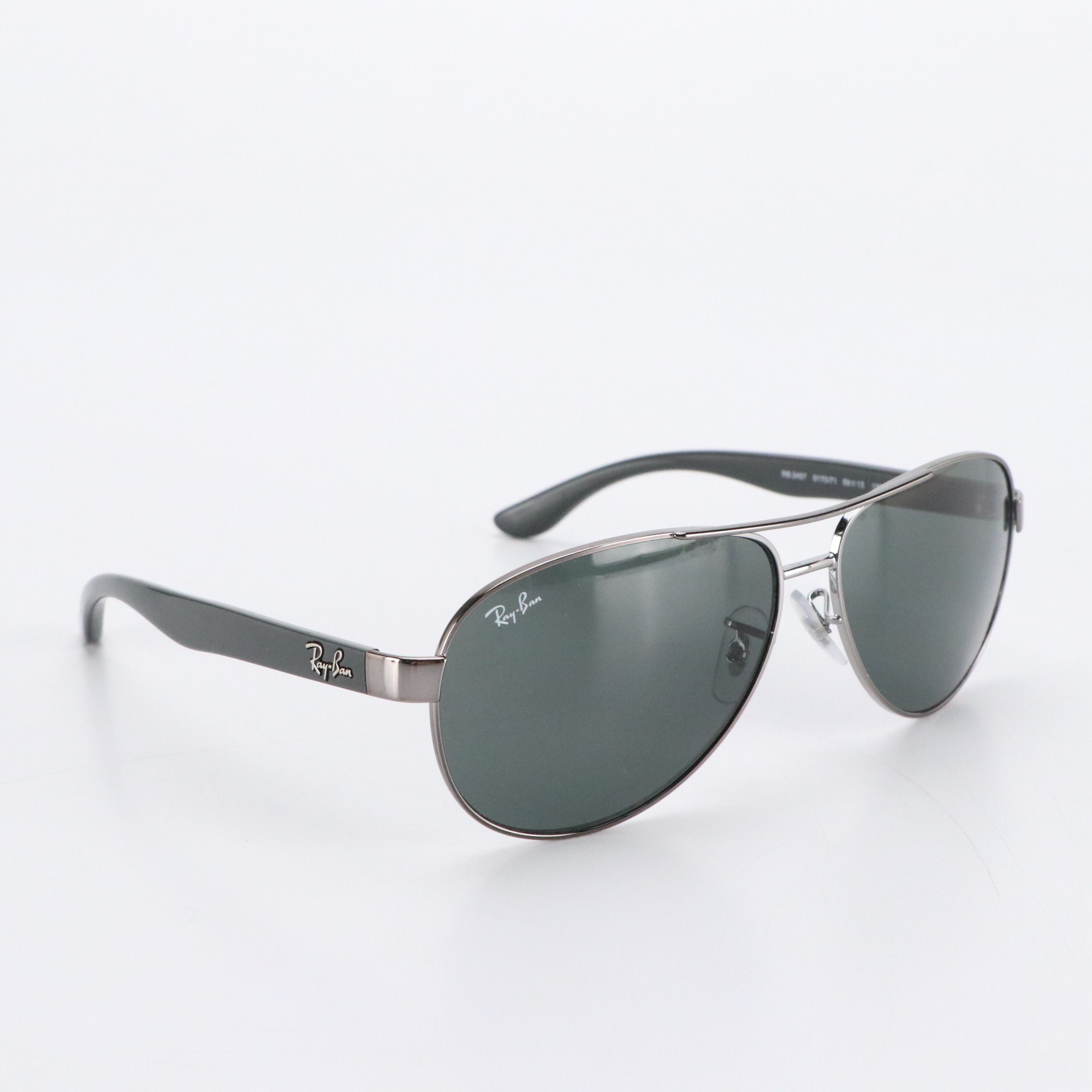 Ray-Ban RB3457 9170/71 Gunmetal/Dark Grey Lens Pilot Sunglasses with Case
