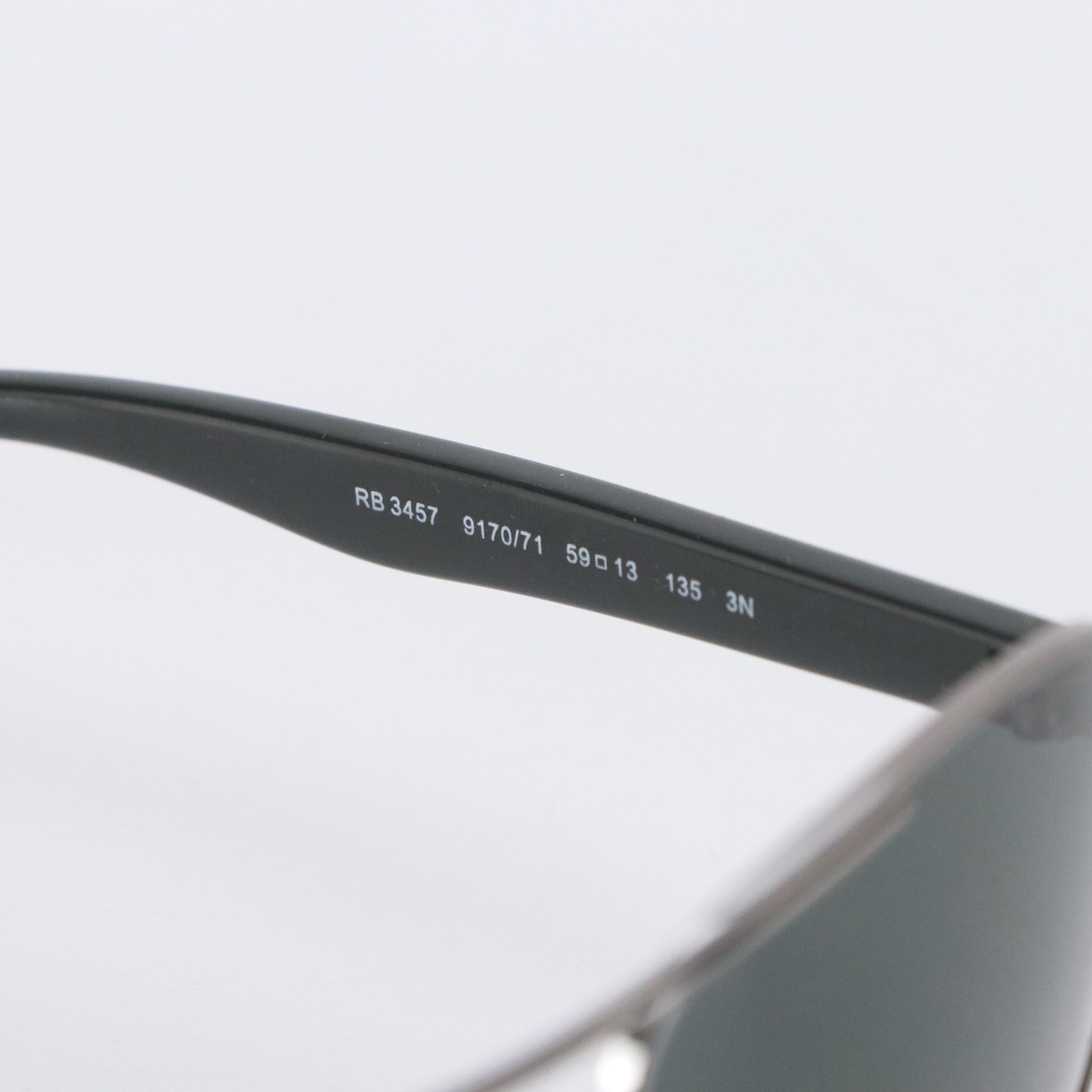 Ray-Ban RB3457 9170/71 Gunmetal/Dark Grey Lens Pilot Sunglasses with Case