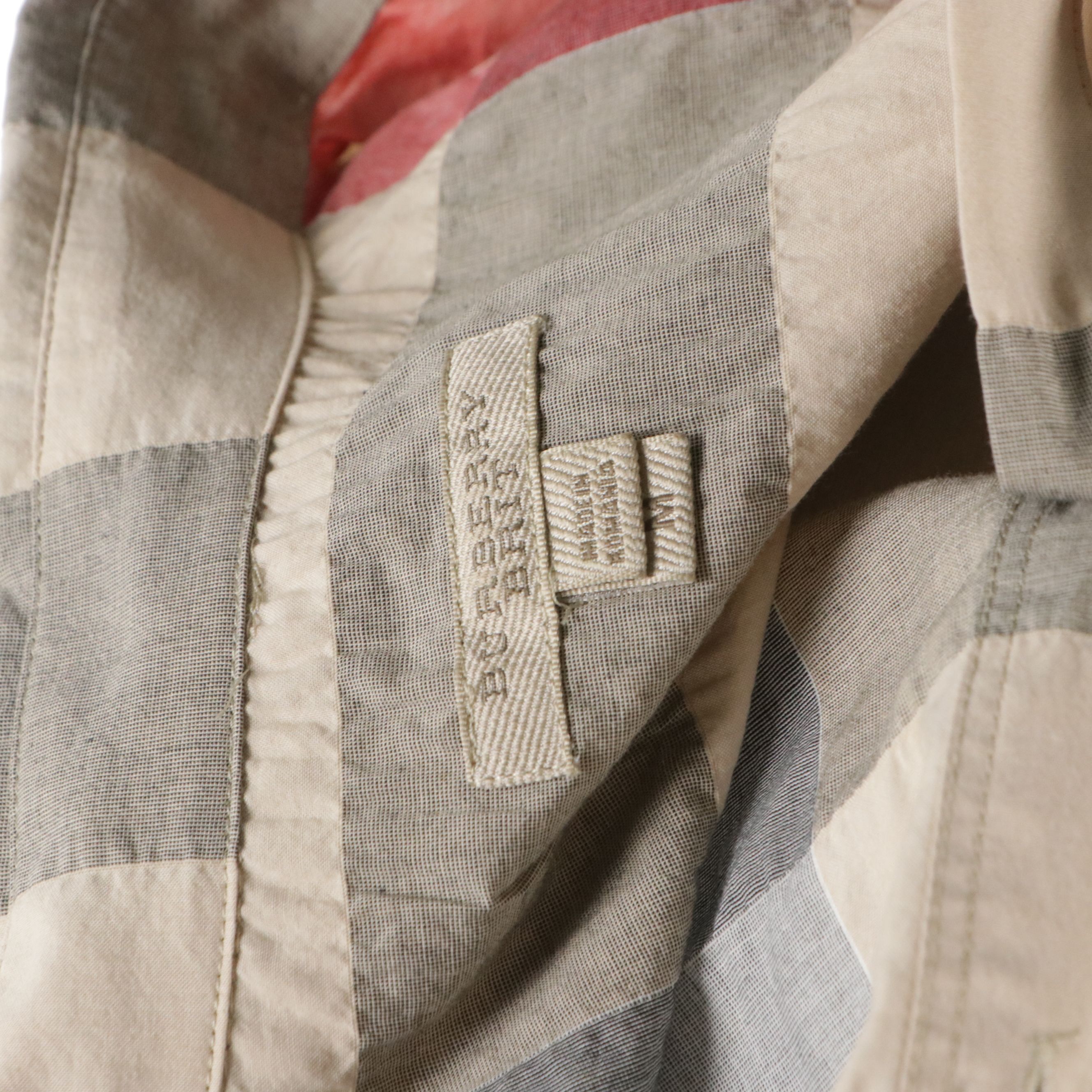 Burberry Brit Classic Check Button-Up Tunic Shirt and Deep Claret Top with Tags