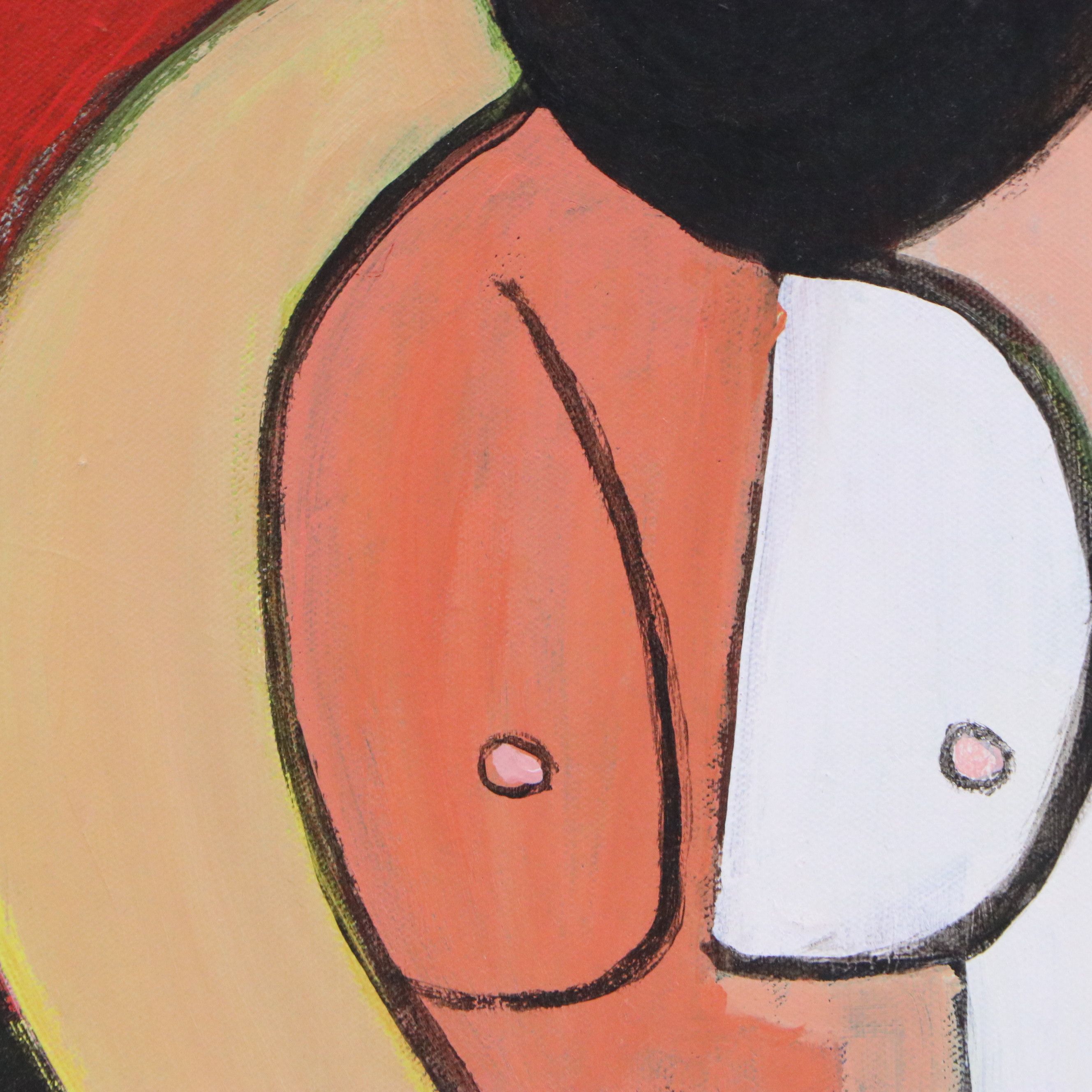 H. Zykofsky Cubist Style Acrylic Painting, 1982