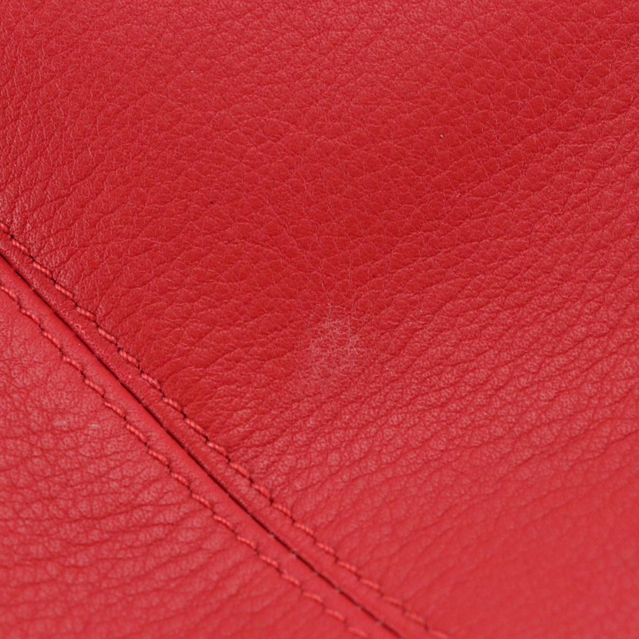 Lodis and Leatherology Red Leather Zippered Tote Bags with Levenger Zip Pouches