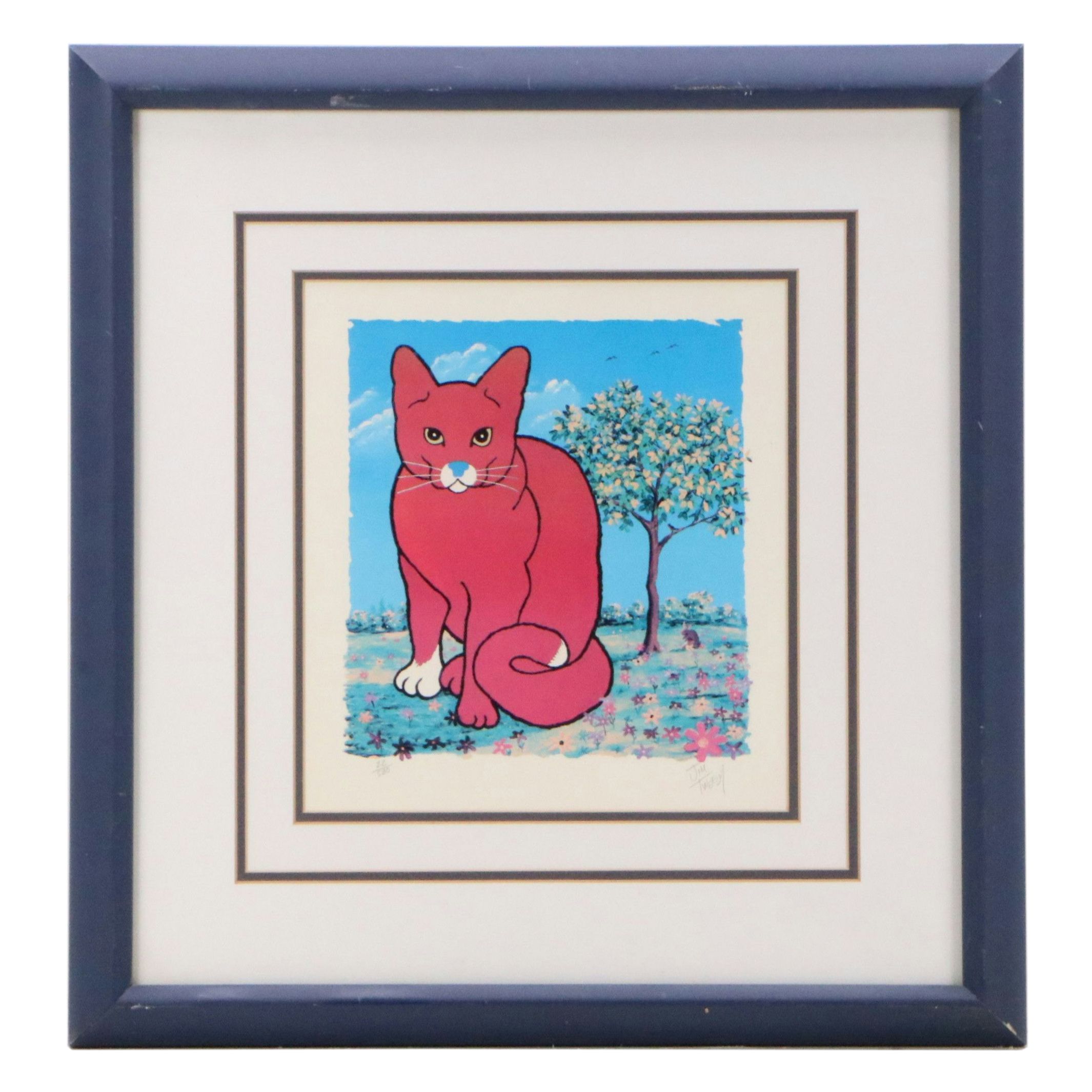 Jim Tweedy Offset Lithograph "Charlie the RedCat: Springtime," 21st C.