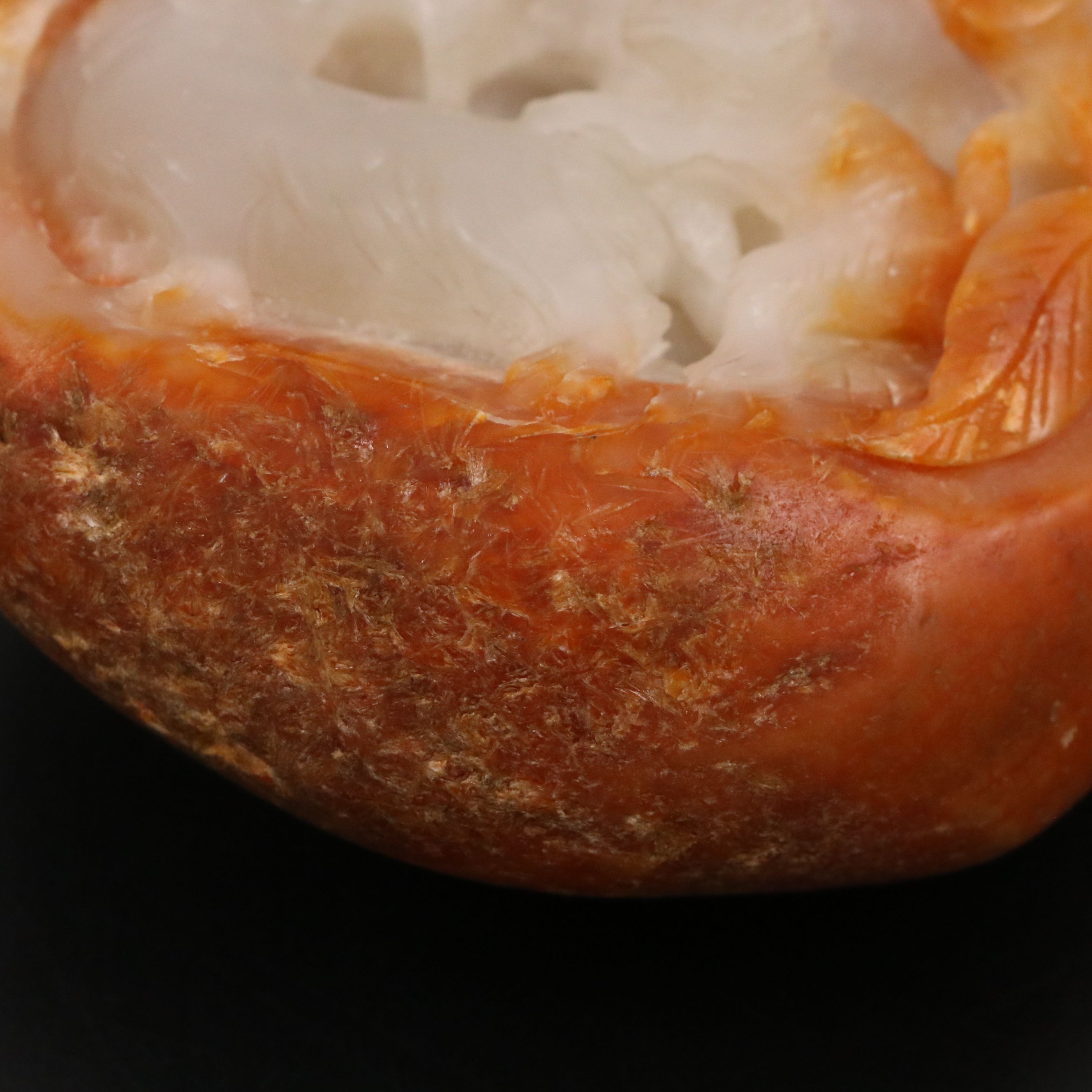 Chinese Carved Jadeite Tableau with Scene of Quilin and Monkey