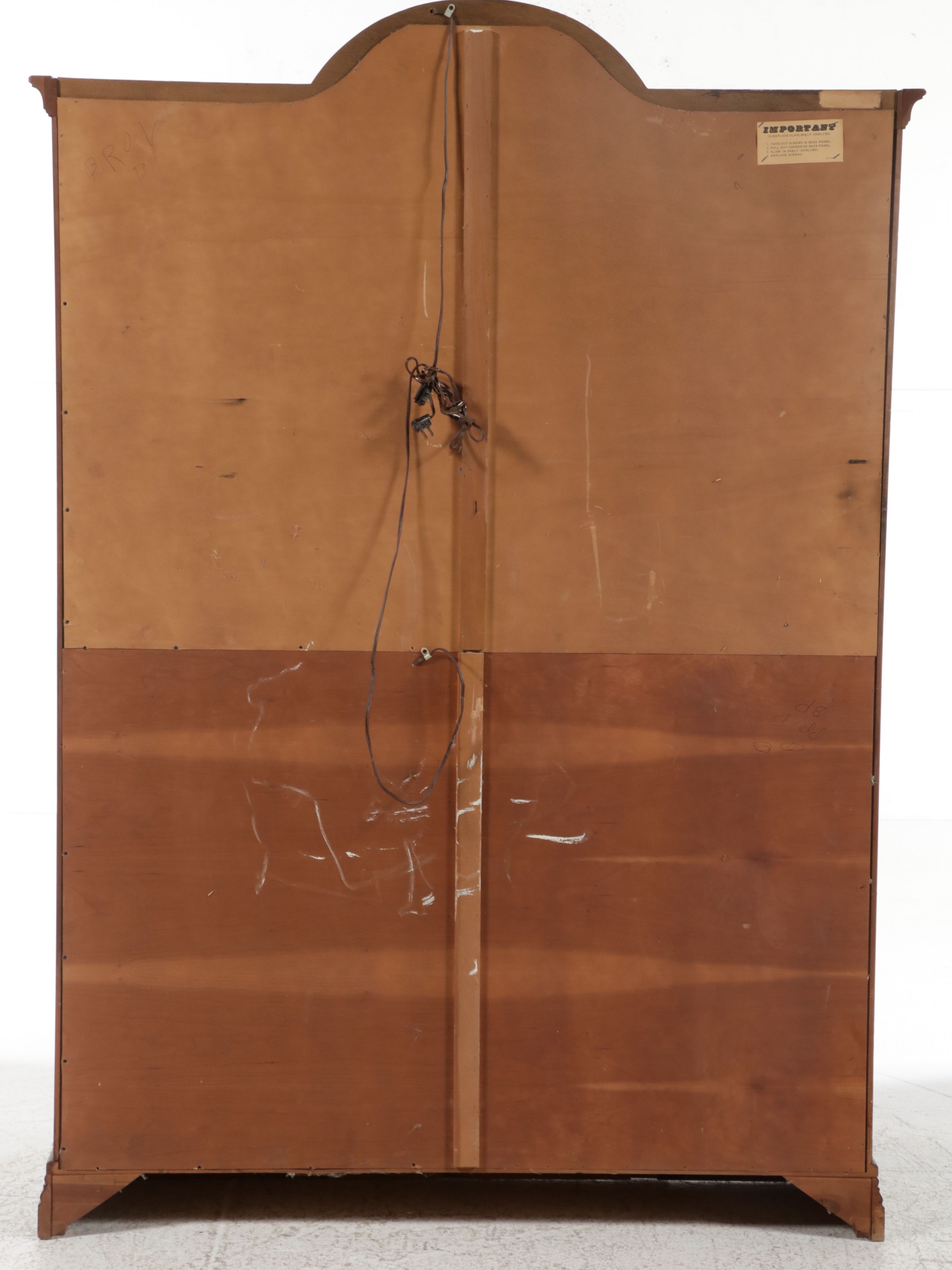 Neoclassical Style Arched Top Lighted Curio Cabinet, Late 20th Century