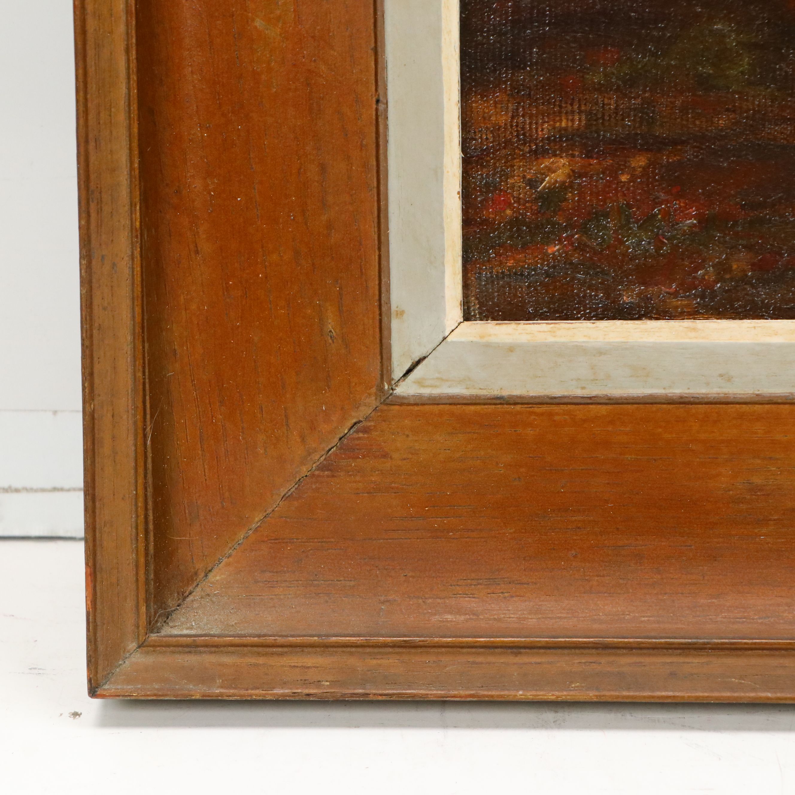 American School Impressionistic Oil Painting of Woman Reading Letter