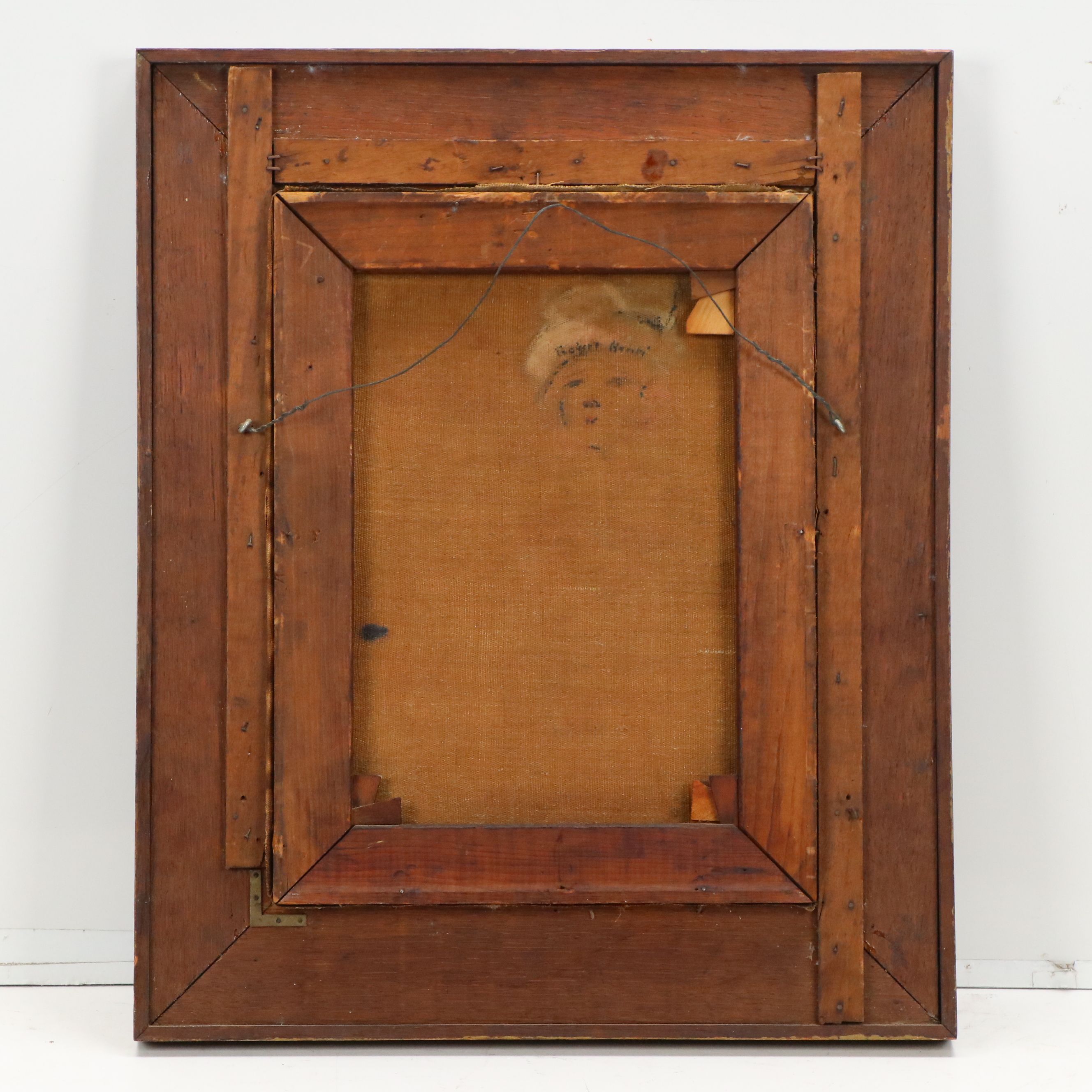 American School Impressionistic Oil Painting of Woman Reading Letter