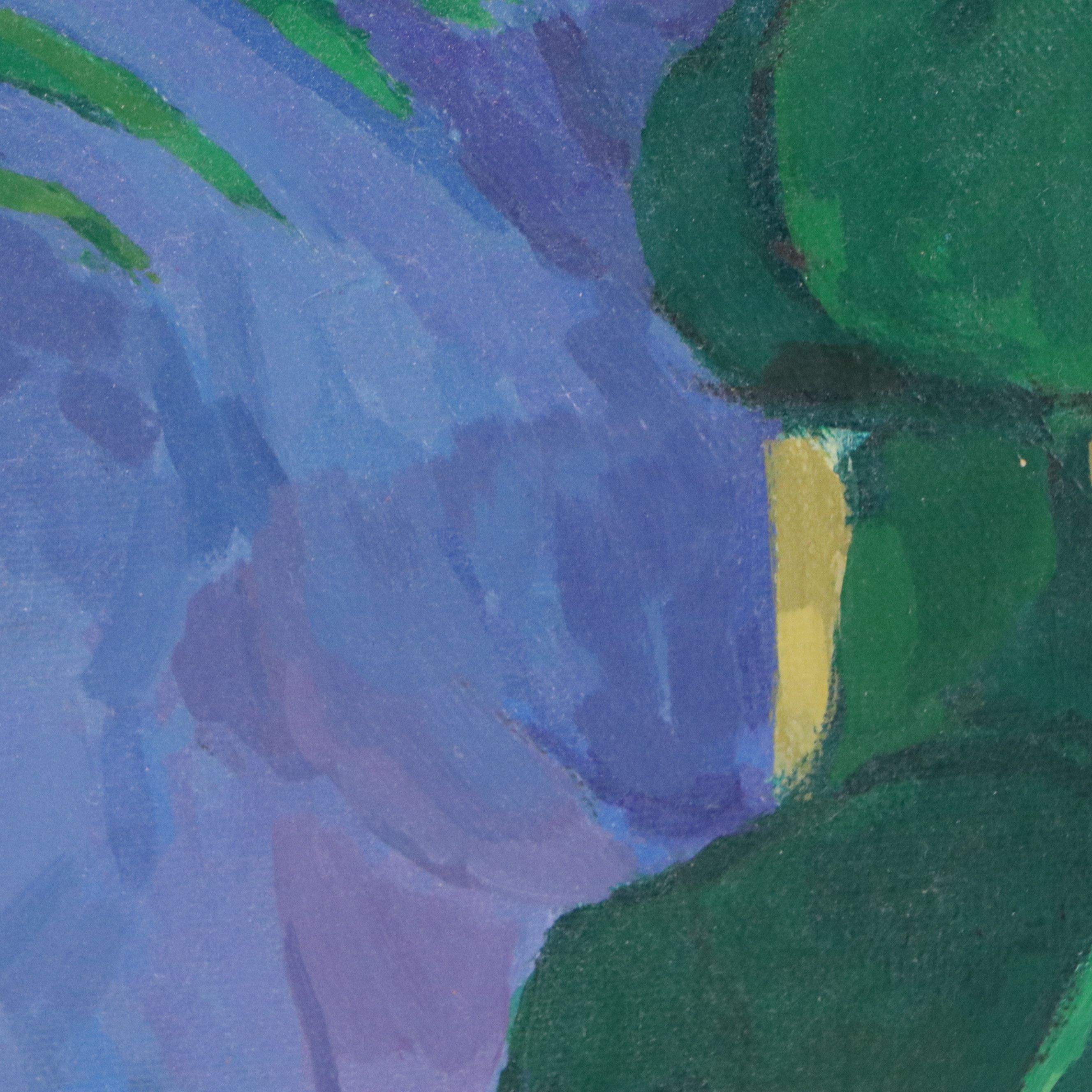 Still Life with Plants Oil Painting, Late 20th or 21st Century