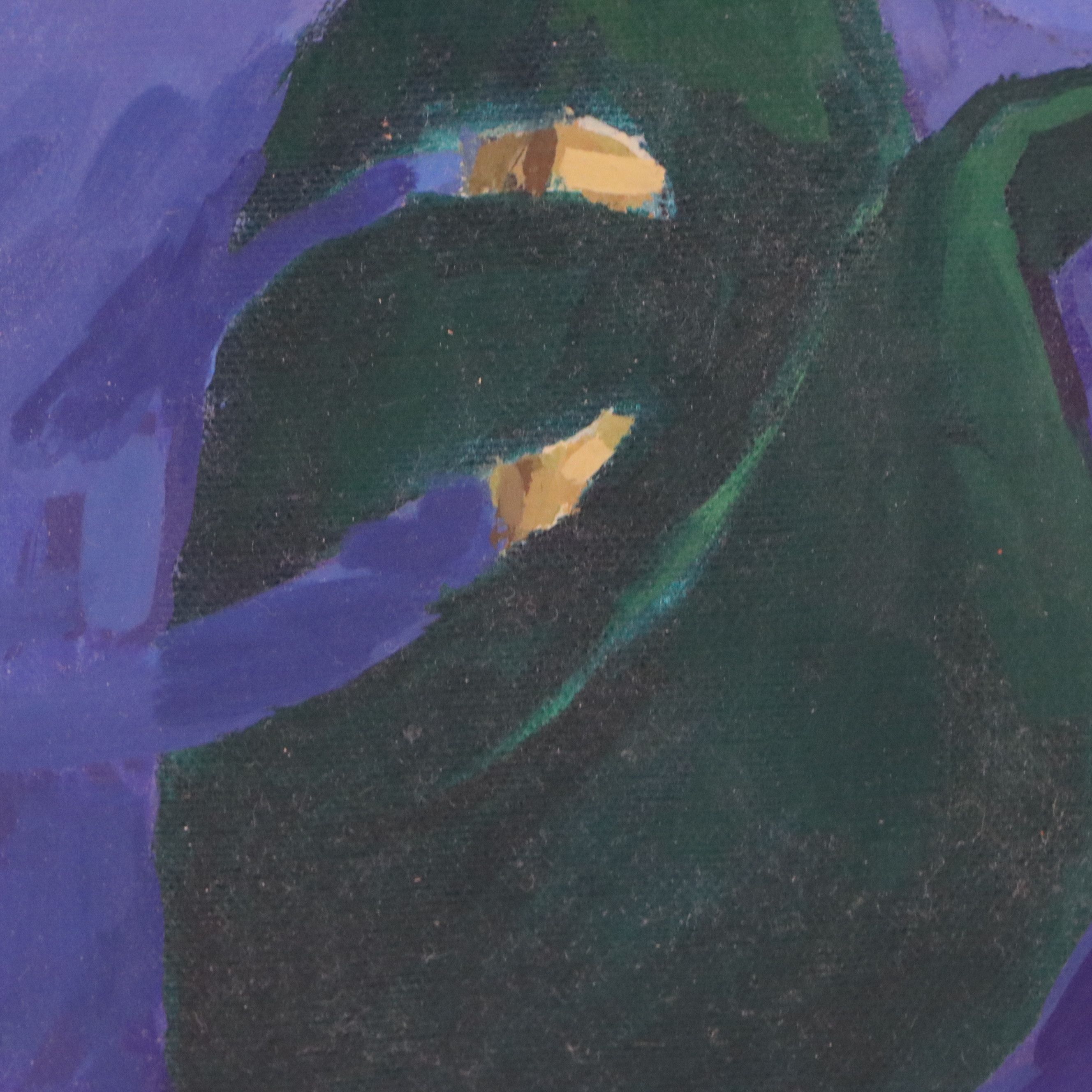 Still Life with Plants Oil Painting, Late 20th or 21st Century