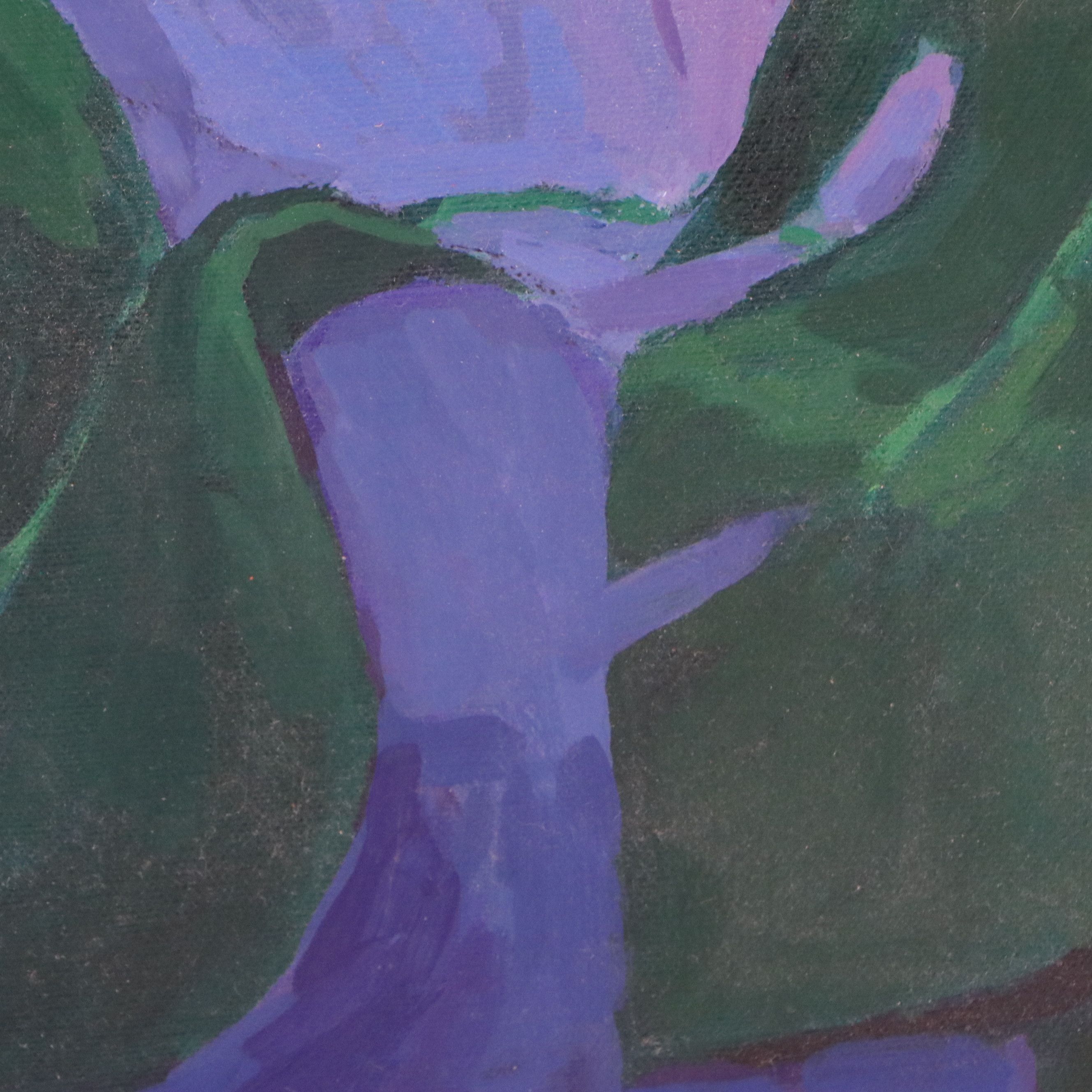 Still Life with Plants Oil Painting, Late 20th or 21st Century