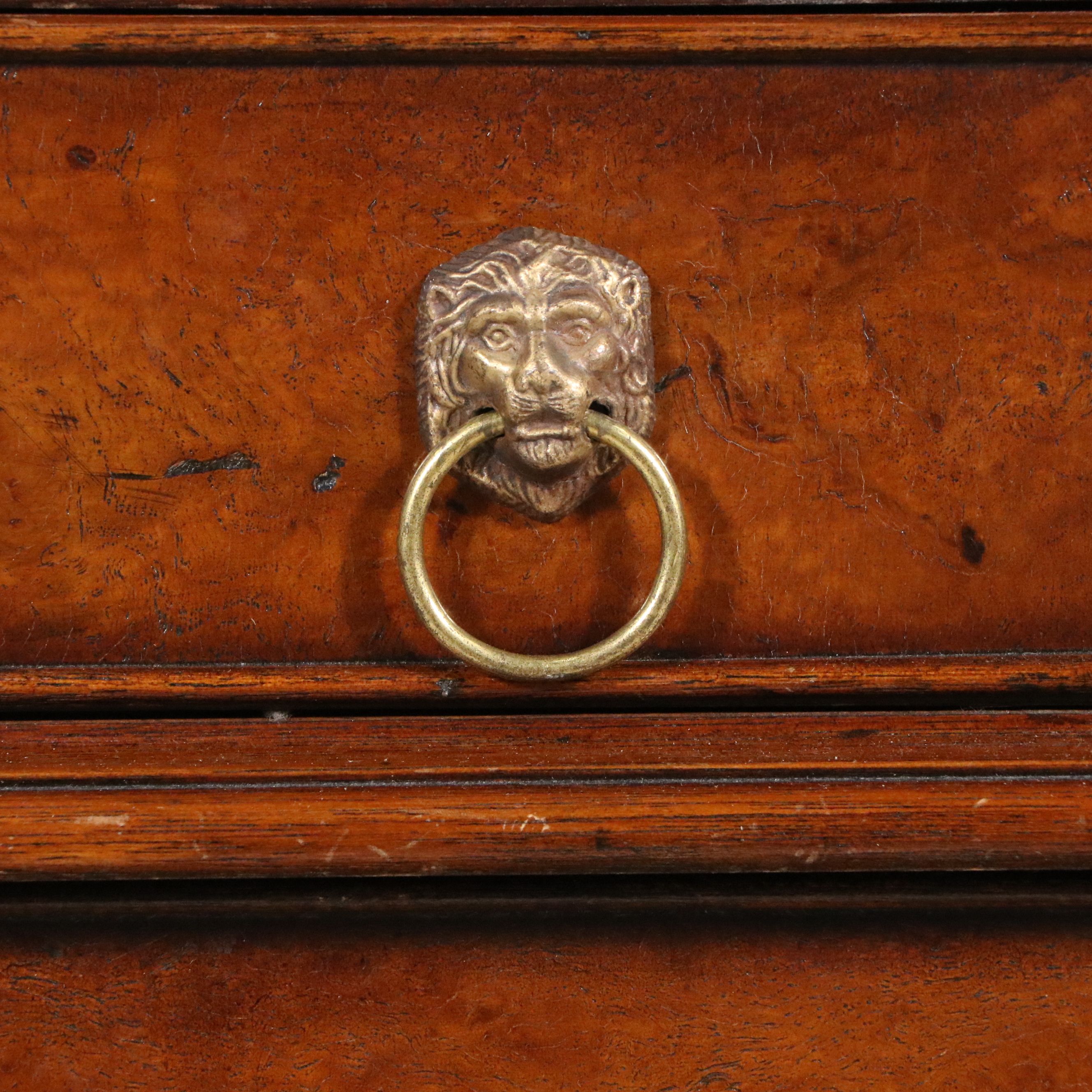 Southampton William and Mary Style Burlwood Secretary Desk