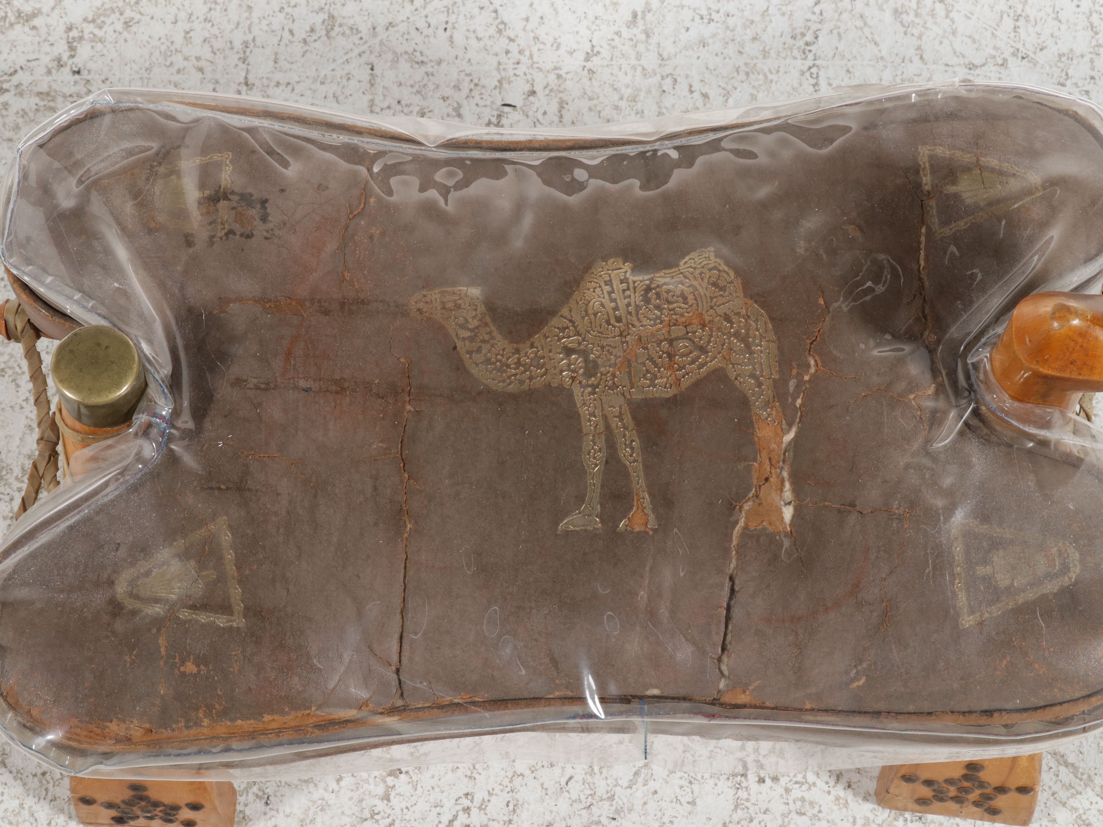 Egyptian Camel Saddle Stool, Mid-20th Century