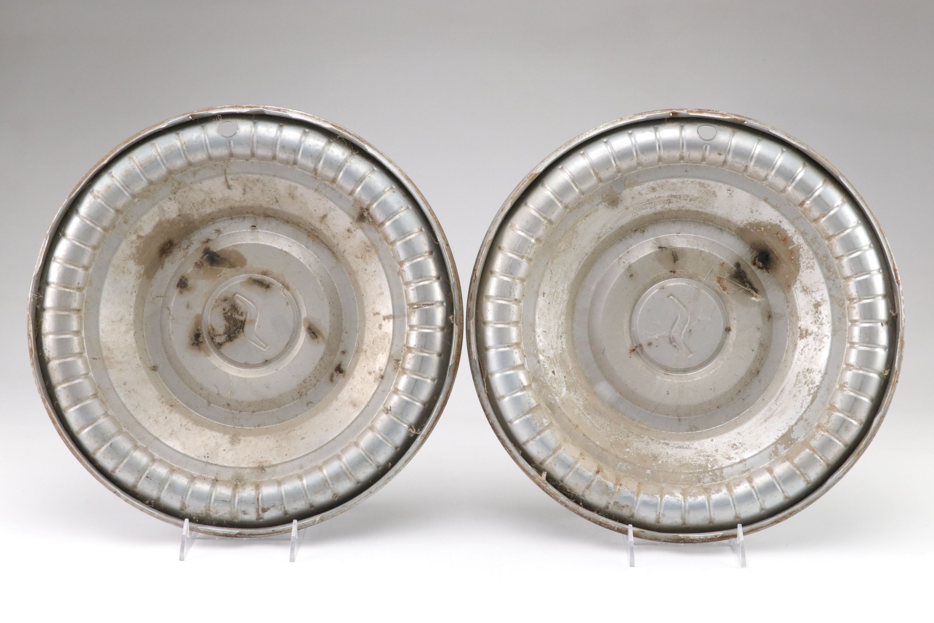 1960s Studebaker and Canada Dry "Sport Cola" Hubcaps in Blue and Chrome Finish