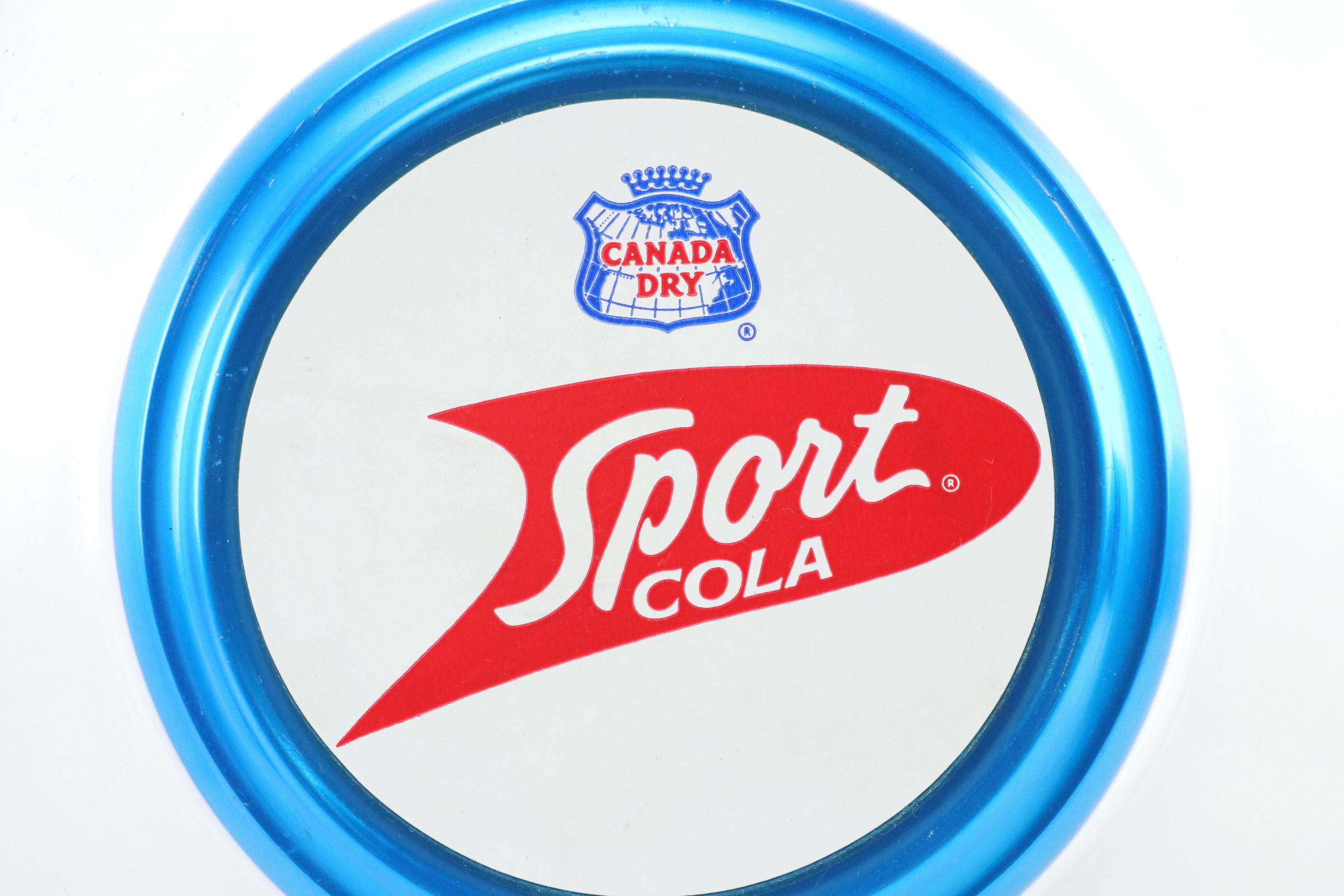 1960s Studebaker and Canada Dry "Sport Cola" Hubcaps in Blue and Chrome Finish