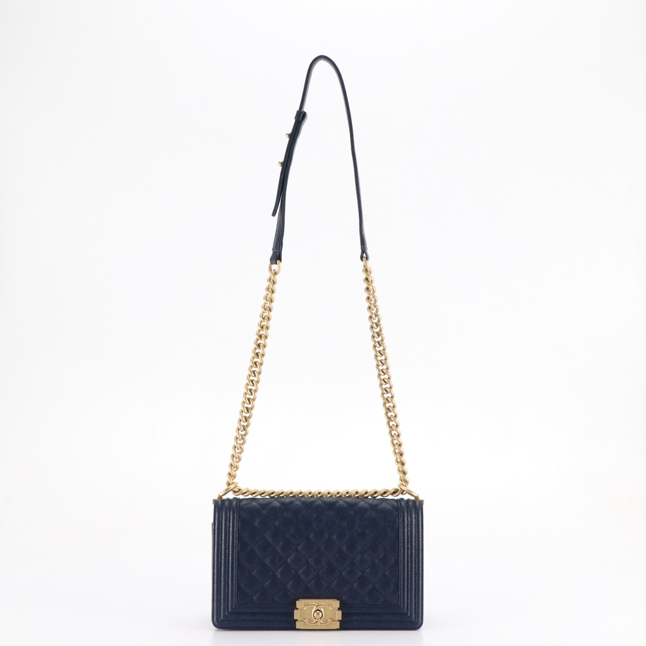 Chanel Boy Flap Medium Bag in Quilted Caviar Leather