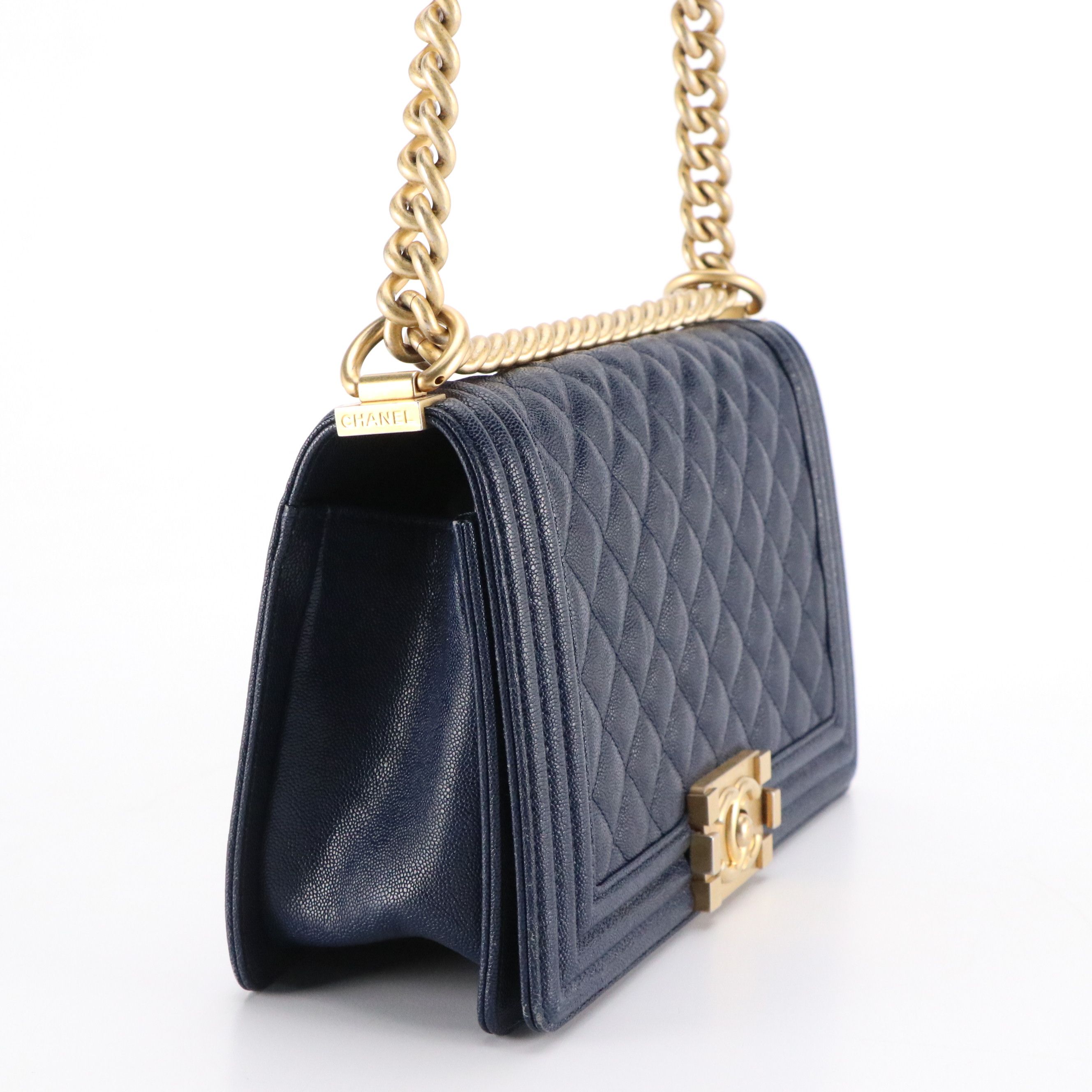 Chanel Boy Flap Medium Bag in Quilted Caviar Leather