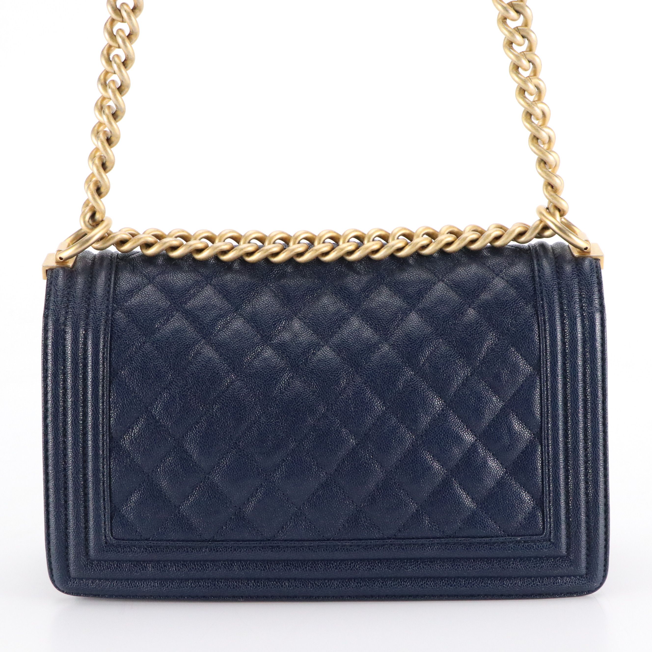 Chanel Boy Flap Medium Bag in Quilted Caviar Leather