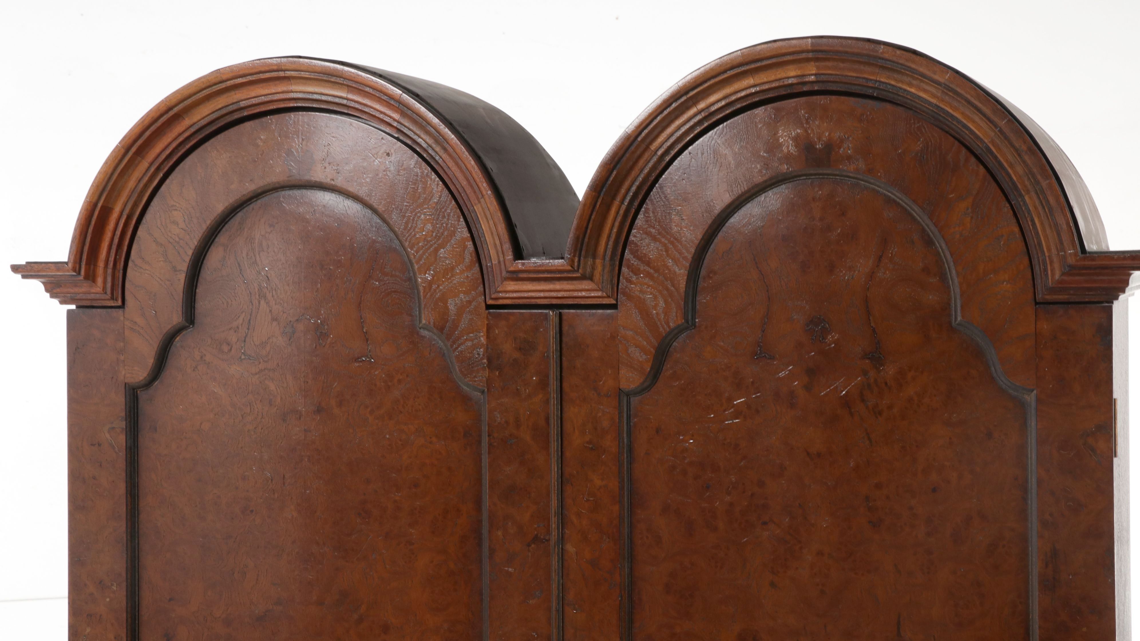 Southampton William and Mary Style Burlwood Secretary Desk