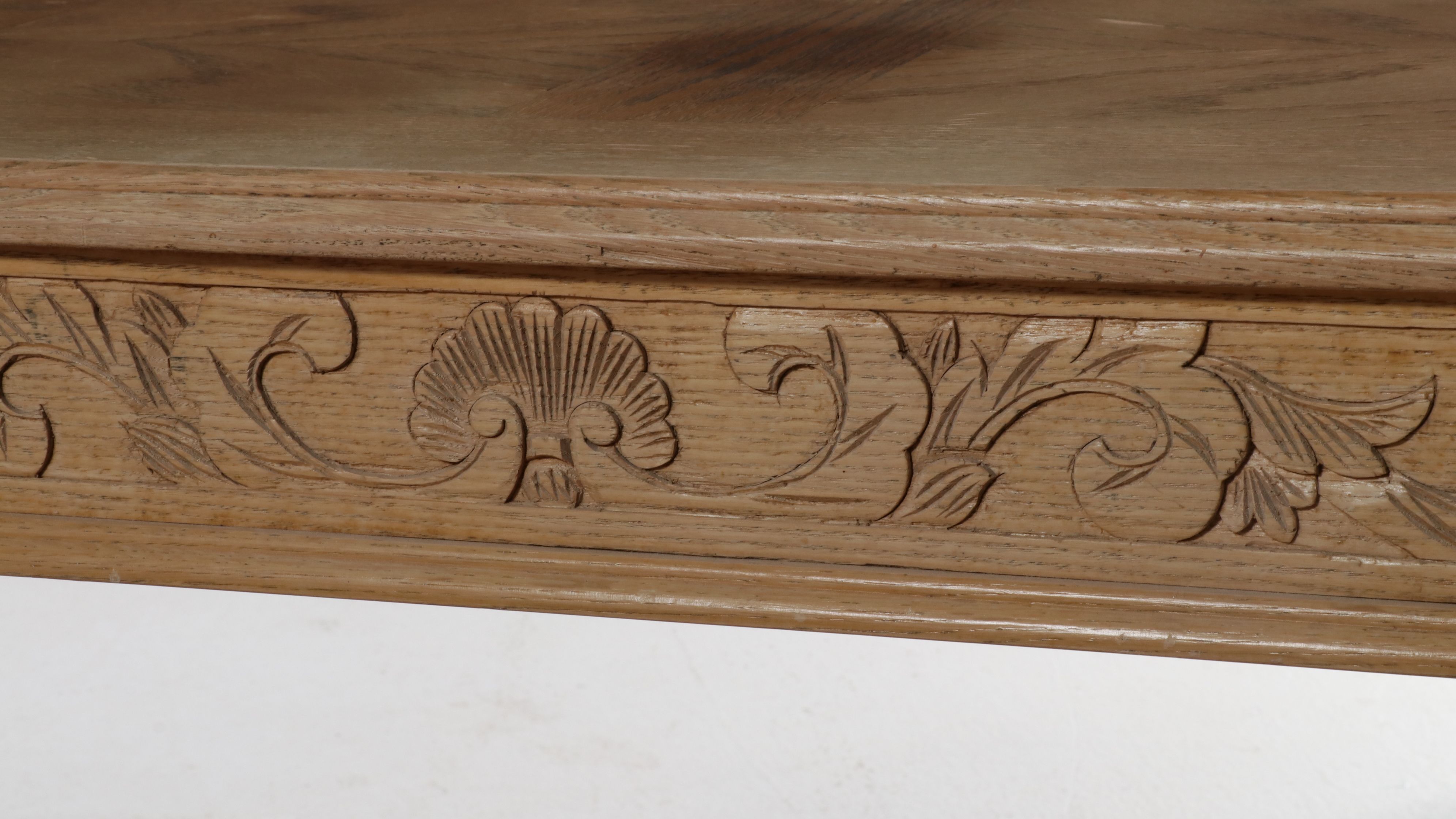 Two-Piece Carved Oak Coffee and Console Table Set, Late 20th Century