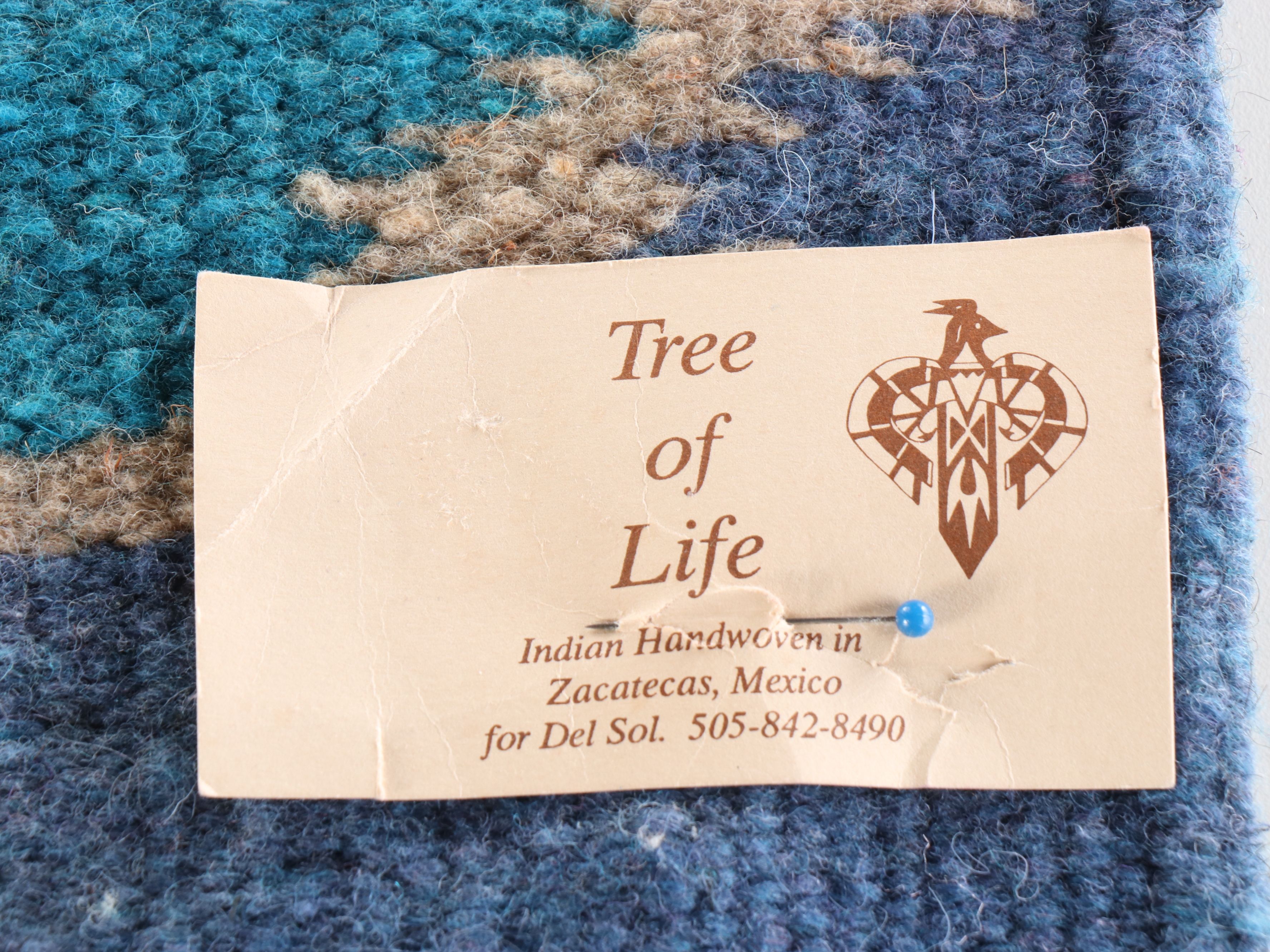 2'6 x 3'6 Indigenous Mexican "Tree of Life" Handwoven Wool Blend Rug