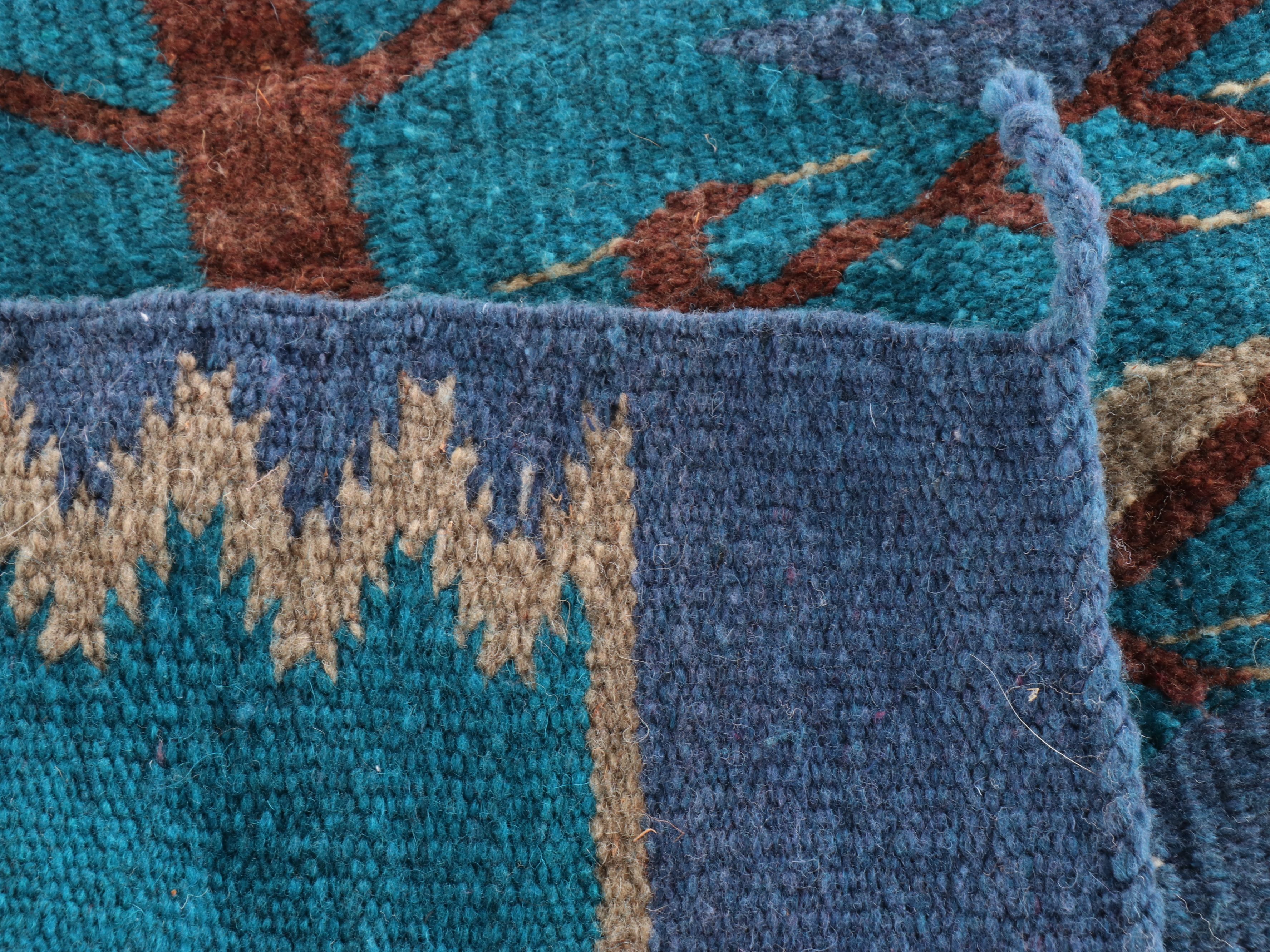 2'6 x 3'6 Indigenous Mexican "Tree of Life" Handwoven Wool Blend Rug