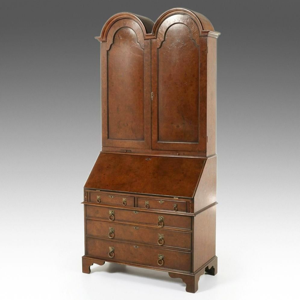 Southampton William and Mary Style Burlwood Secretary Desk
