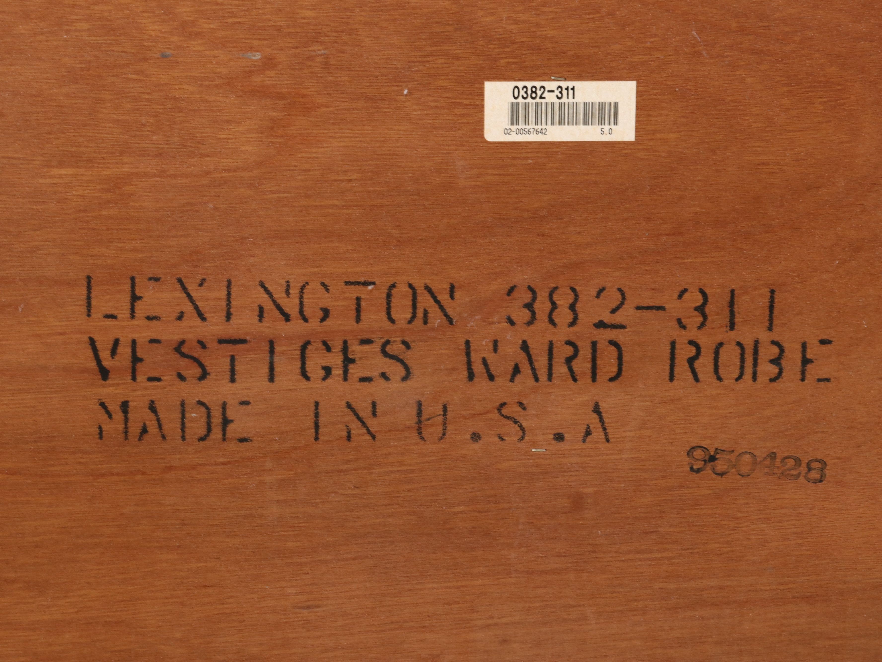 Lexington Furniture "Vestiges" Series Mahogany Wardrobe, Late 20th Century