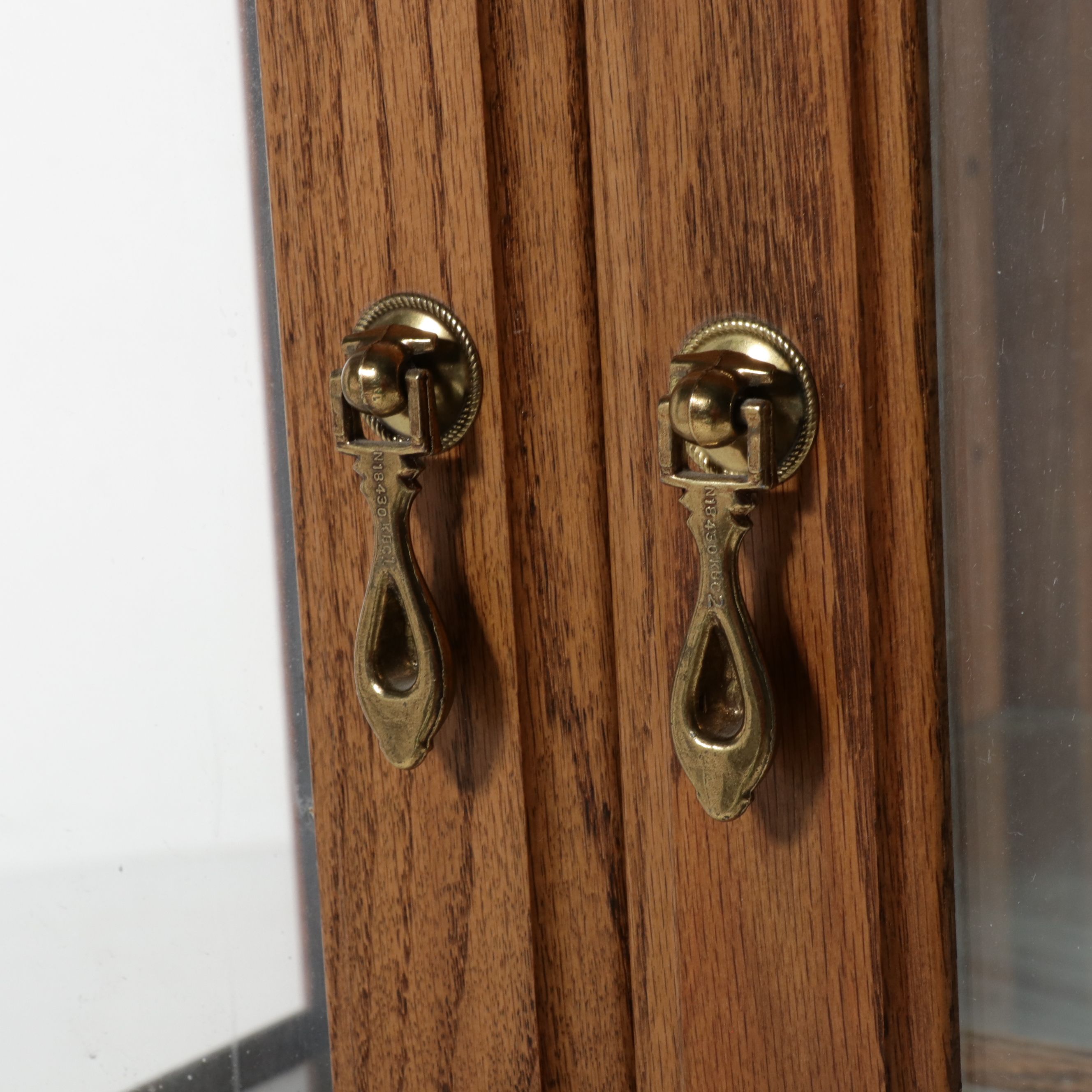 Chippendale Style Oak Illuminated Display Cabinet