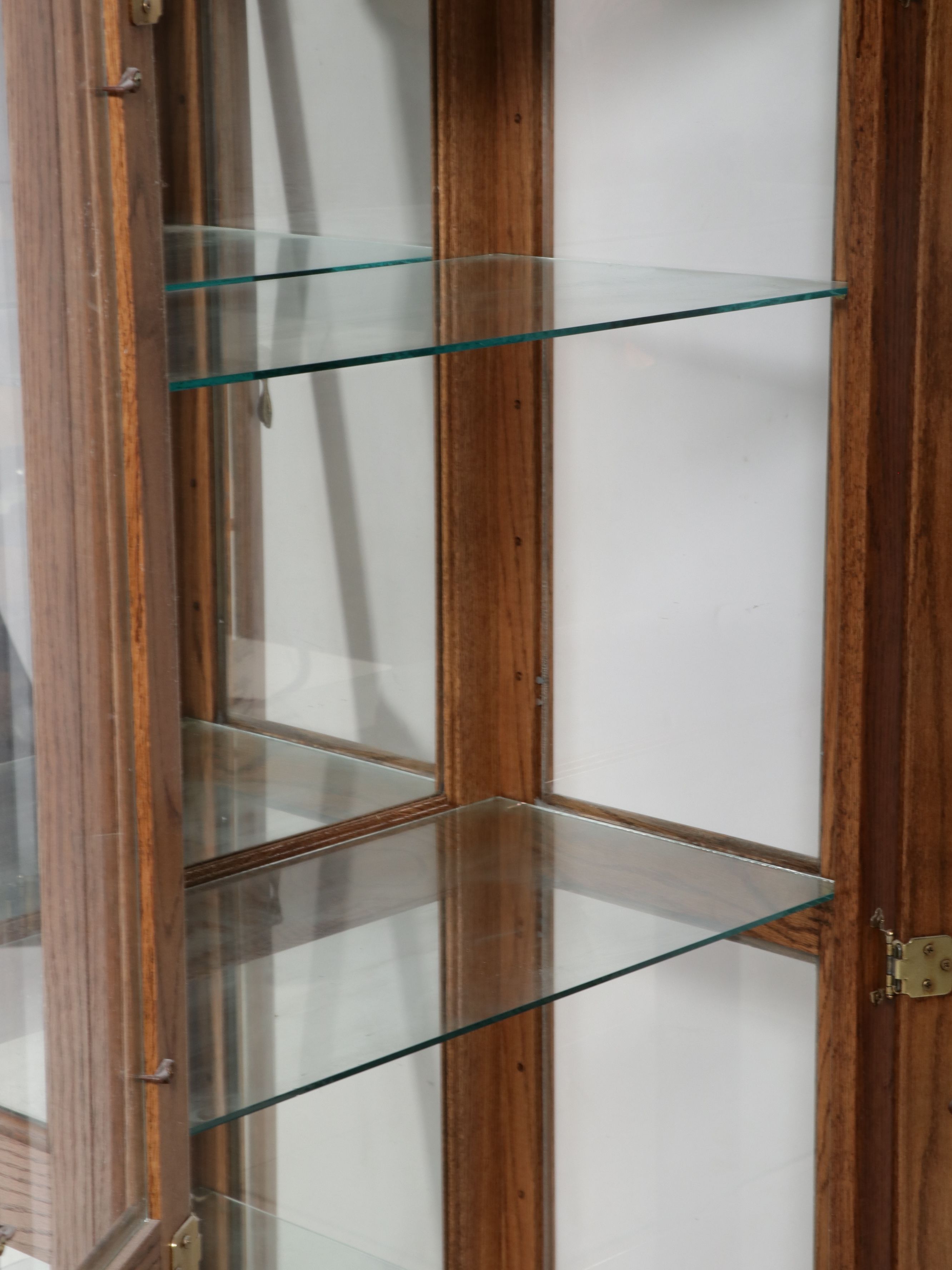 Chippendale Style Oak Illuminated Display Cabinet