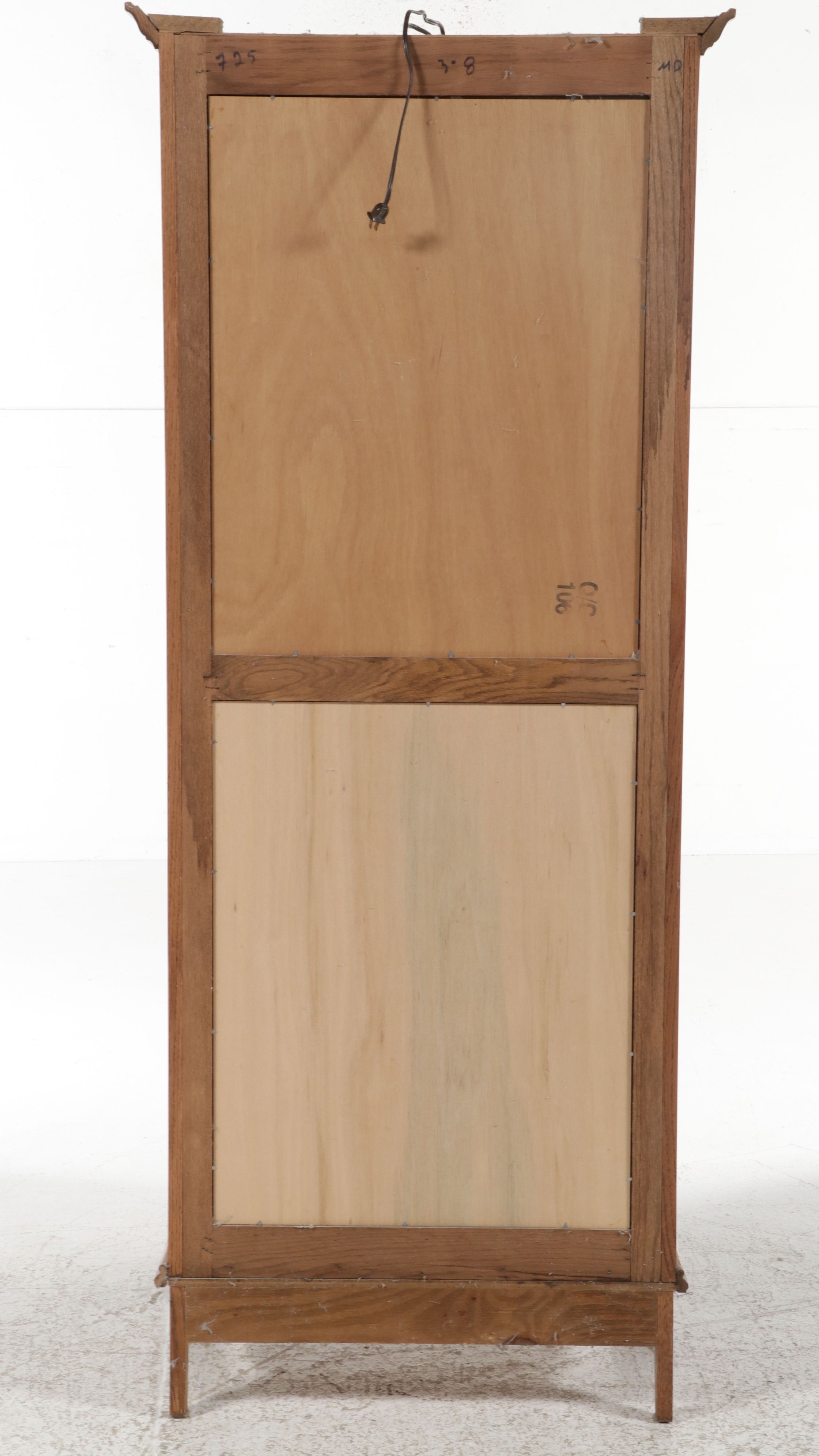 Chippendale Style Oak Illuminated Display Cabinet